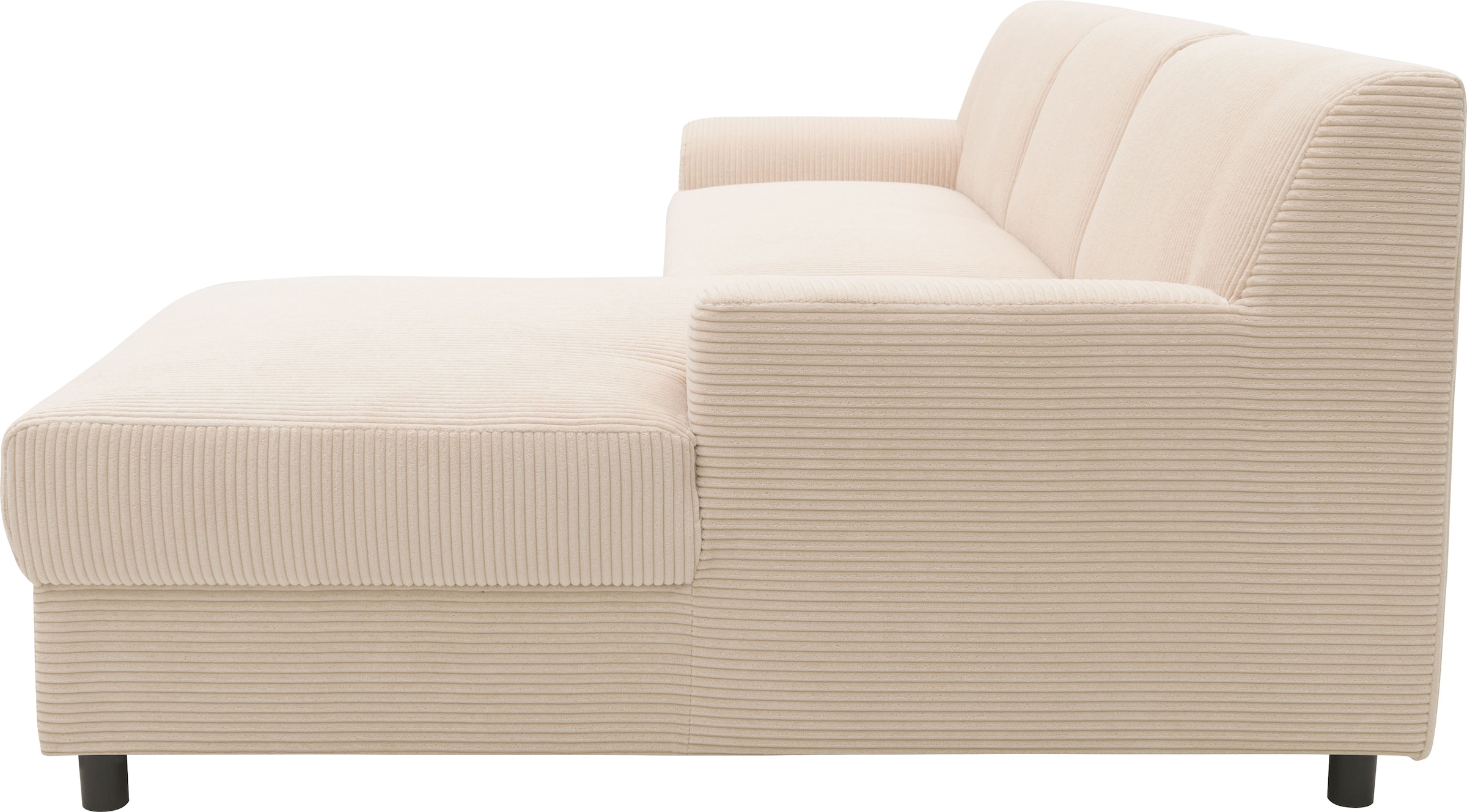 DOMO collection Ecksofa »Turah 2, L-Form, in Cord u. wasserabweisender Microfaser, Federkern«, B/T/H: 241/146/79 cm, incl. Zierkissen, wahlweise mit Bettfunktion