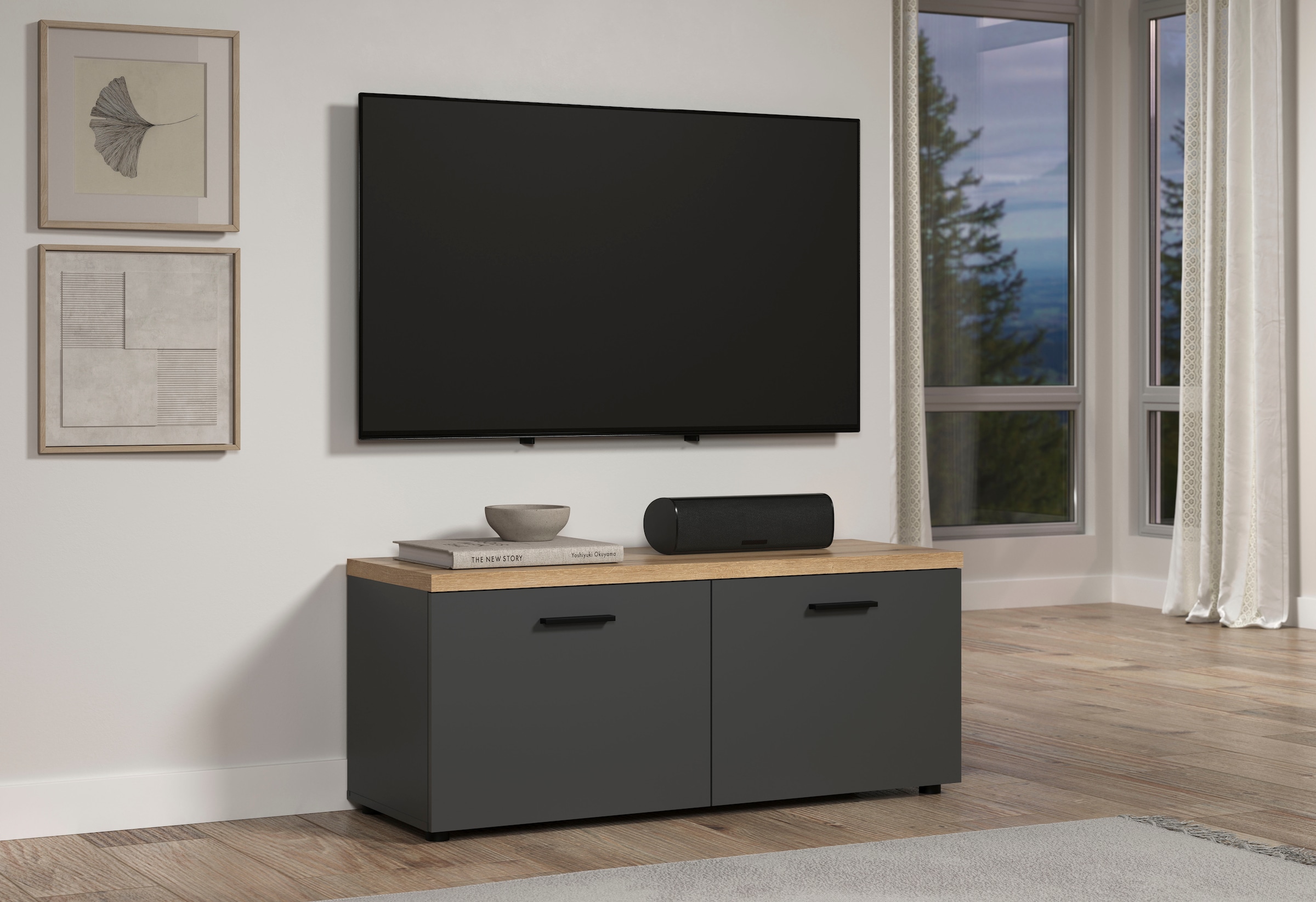 Home affaire Lowboard »Bajo« 1 Stk. tlg. TV-Lowboard mit 2 Türen und 2 Einlegeböden – (B/T/H) 120/40/50 cm