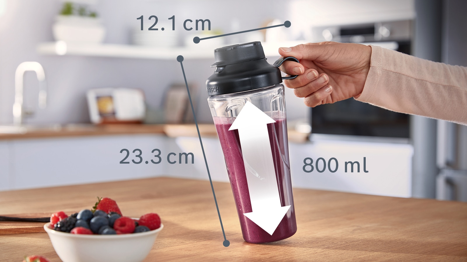 BOSCH Trinkflasche »MMZBT01B«, (Packung, 1 tlg.), passend für OptiMUM Küchenmaschine und VitaPower Series 4 Standmixer