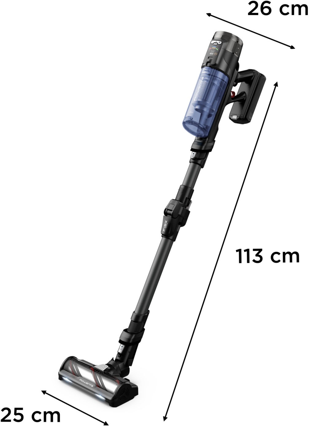 Rowenta Nass-Trocken-Akkusauger »X-Force Flex 12.60 Neo, 150 Air Watt, motorisierte Düse, LED-Saugkopf«, besonders leichtes Design, automatische Saugleistungsanpassung, RH9LC1