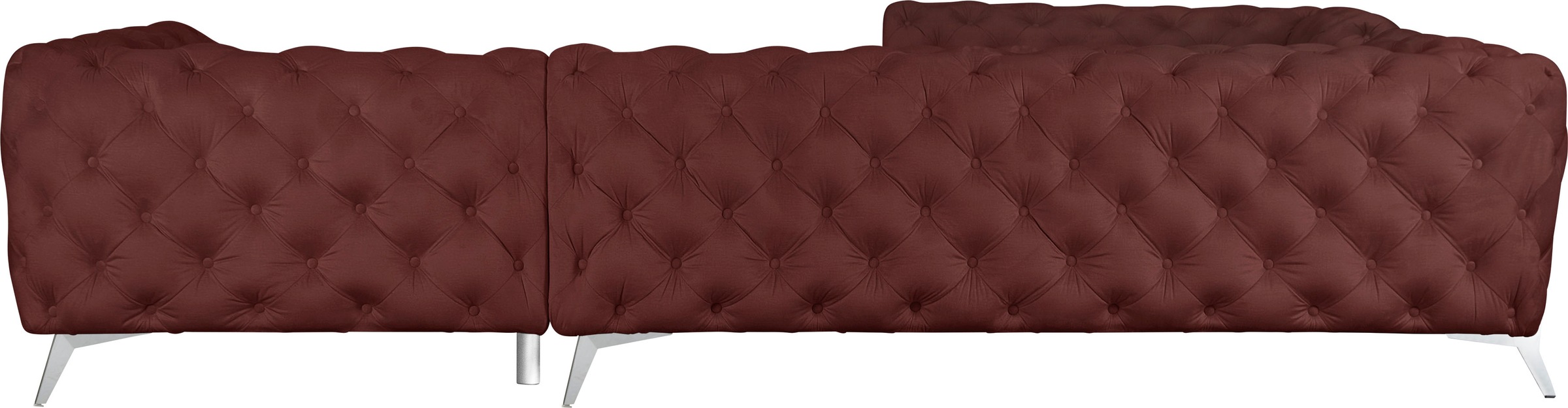 Leonique Chesterfield-Sofa »Amaury L-Form«, großes Ecksofa, Chesterfield-Optik, Breite 323 cm, Fußfarbe wählbar