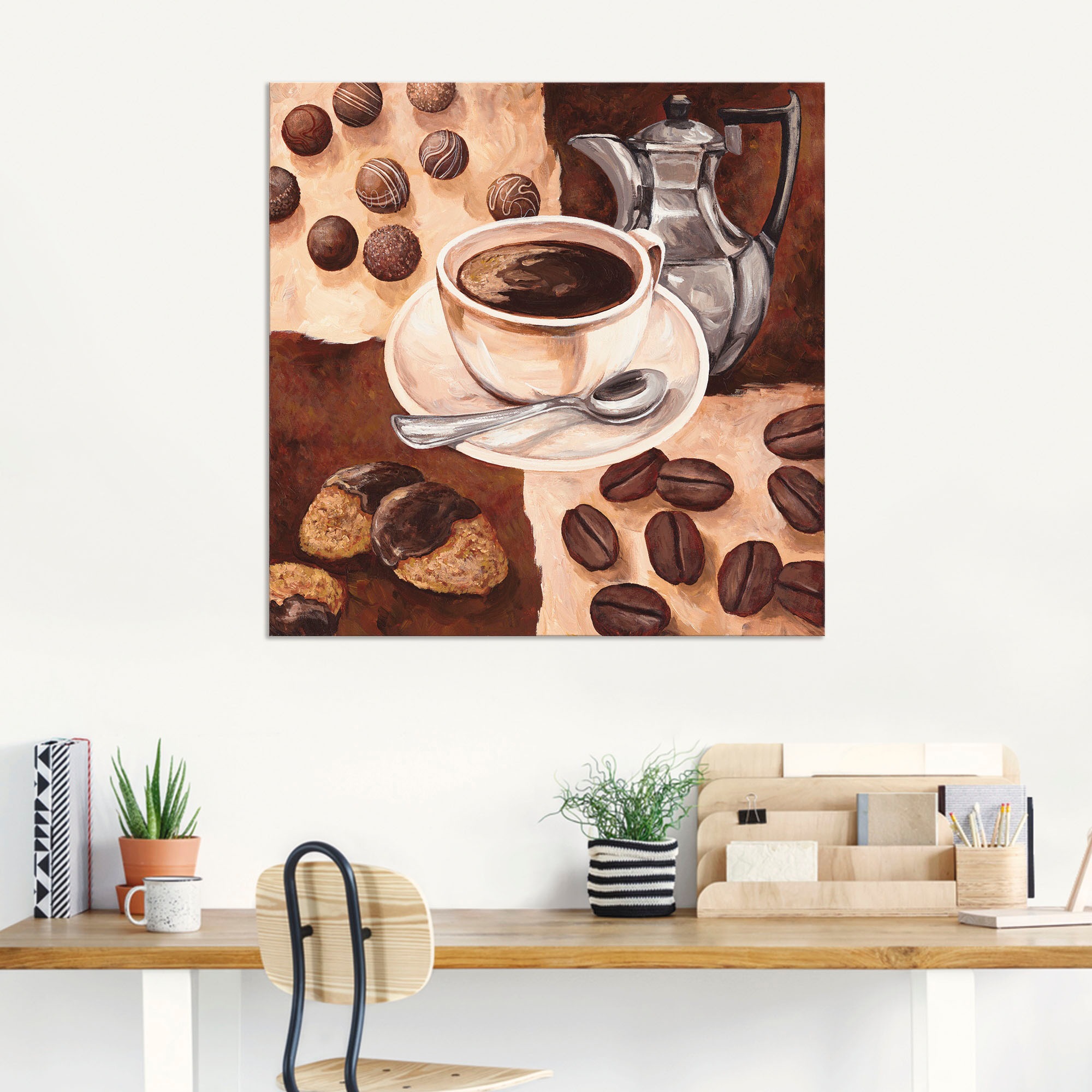 Artland Alu-Dibond-Druck »Kaffeezeit«, Getränke, (1 St.), für Innen- und Außenbereich geeignet, Outdoorbild
