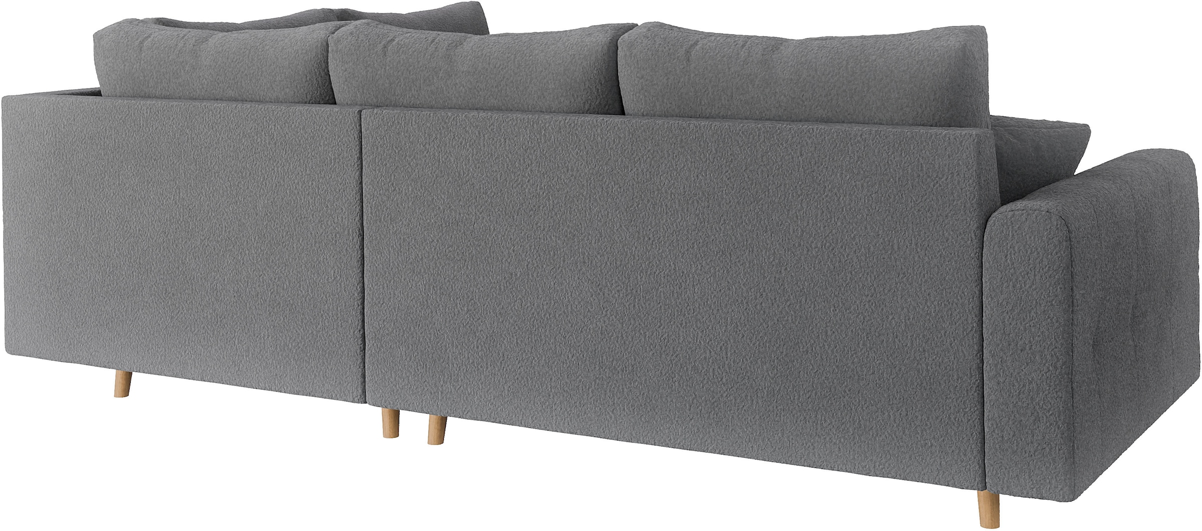Home affaire Ecksofa »CHARRE L-Form mit Ottomane, Maße B/T/H: 231/161/81 cm«, feine Steppung, lose Rücken- und Zierkissen, auch in Cord und Bouclé