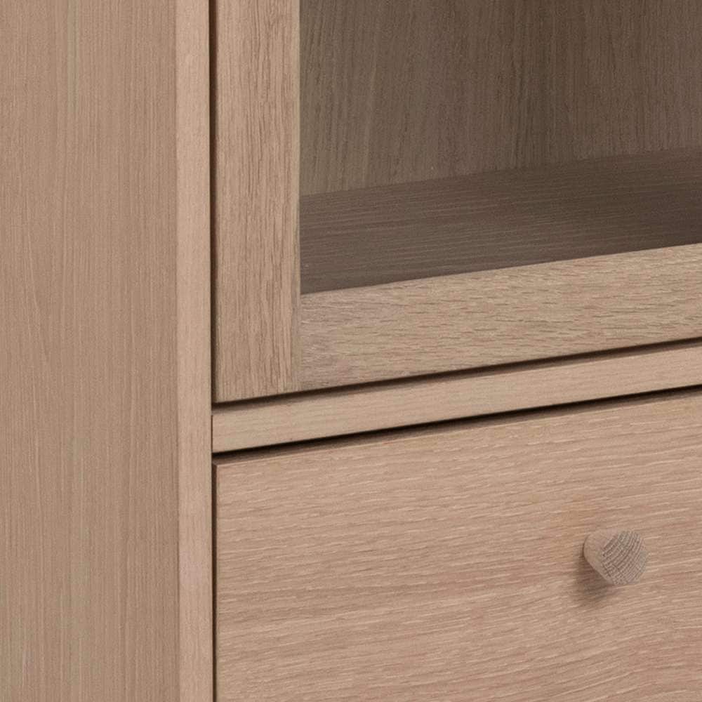 ACTONA GROUP Vitrine »Aston«, Schrank, 2 Glastüren, 2 Einlegeböden, 1 Schublade, Eiche Furnier