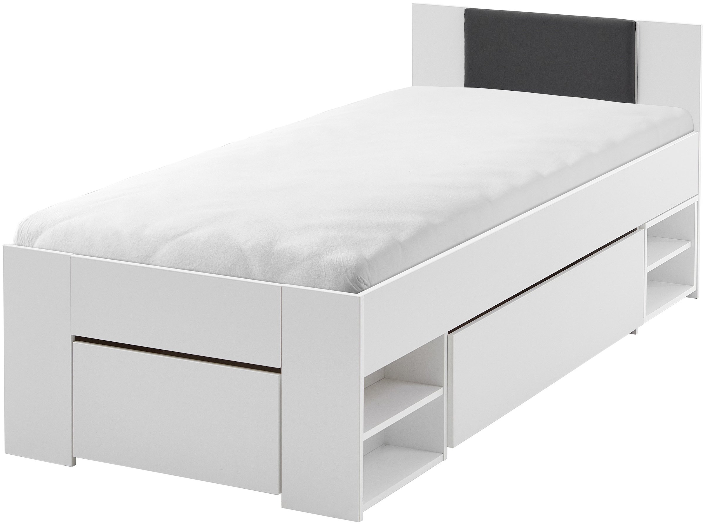 Relita Stauraumbett »Stefan mit großen Schubladen u. Nako auf Rollen, inkl. Latten« mit komfortabler Liegehöhe, in 2 Breiten und 2 Farben erhältlich