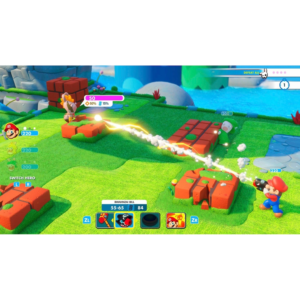 Nintendo Switch Spielekonsole »Lite«, inkl. Mario + Rabbids Kingdom Battle Gold Edit.