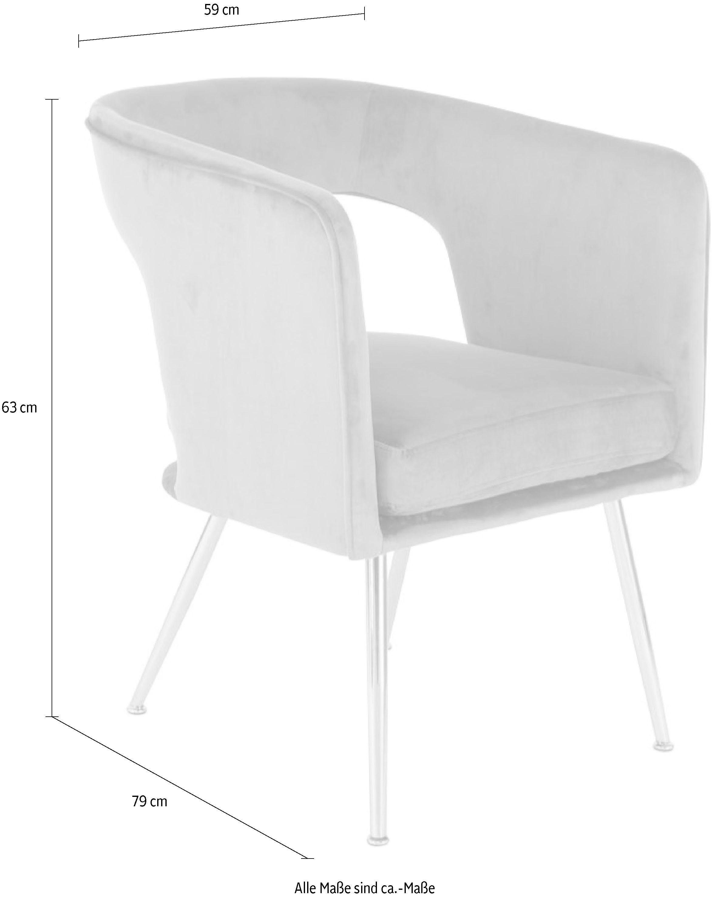 Kayoom Stuhl »Jolene 125, Esszimmerstuhl,eleganter Stoffbezug« () 1 Stk.samtweicher Bezug, Rückenlehne und Armlehnen abgerundet