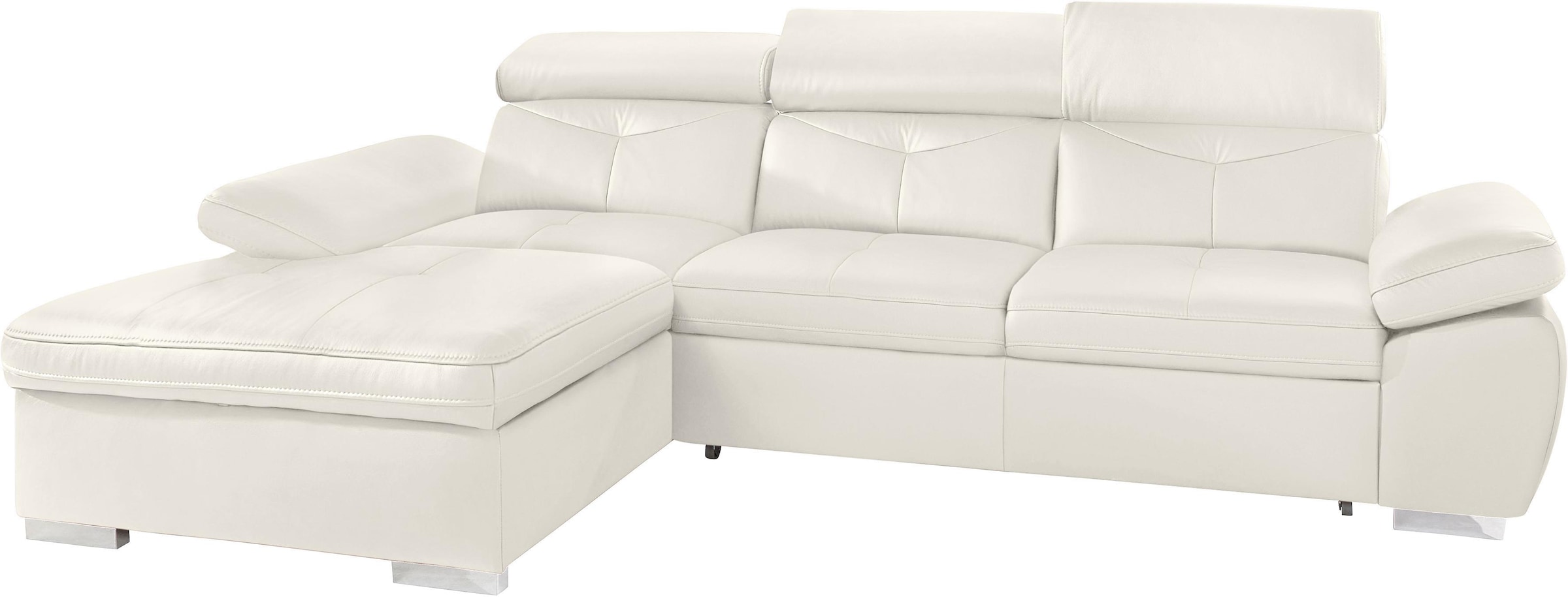 exxpo - sofa fashion Ecksofa »Spring, super bequem, mit Armteil- und Kopfteilfunktion«, L-Form, wahlweise mit Bettfunktion und Bettkasten