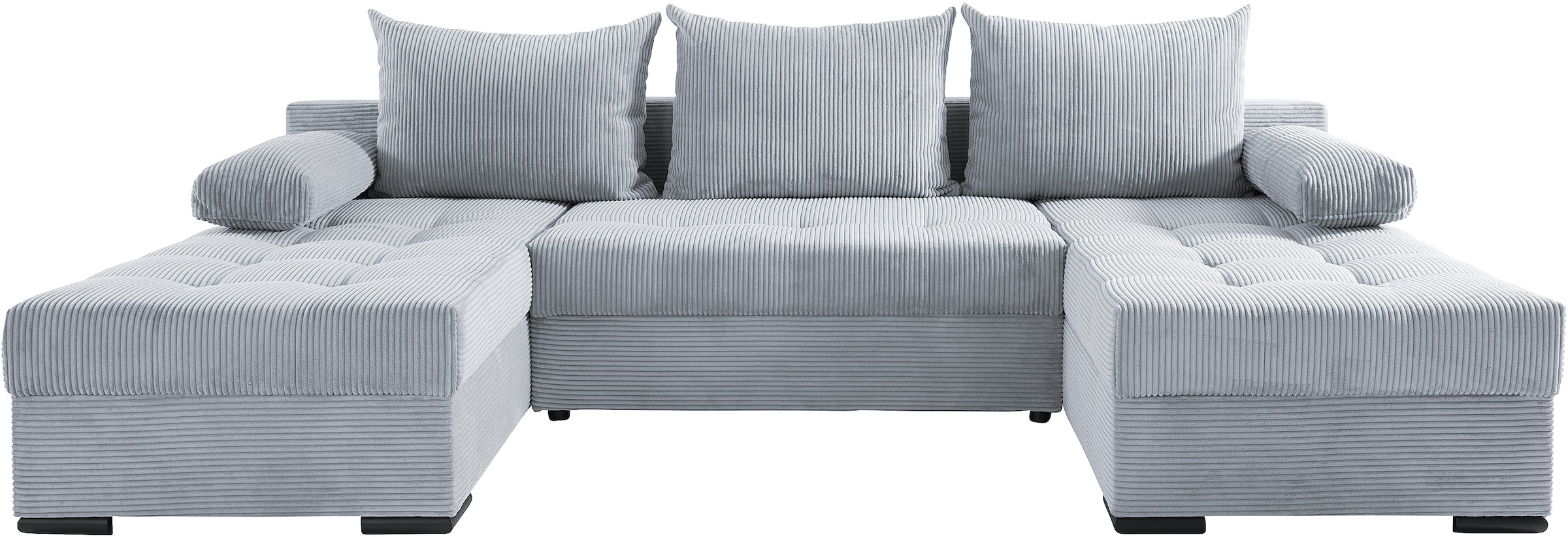 COLLECTION AB Wohnlandschaft »Josy, U-Form, Schlafsofa mit Bettkasten«, (Cord-/Mix), flexible Recamiere, Breite: 269cm, inklusive Rückenkissen, Cord