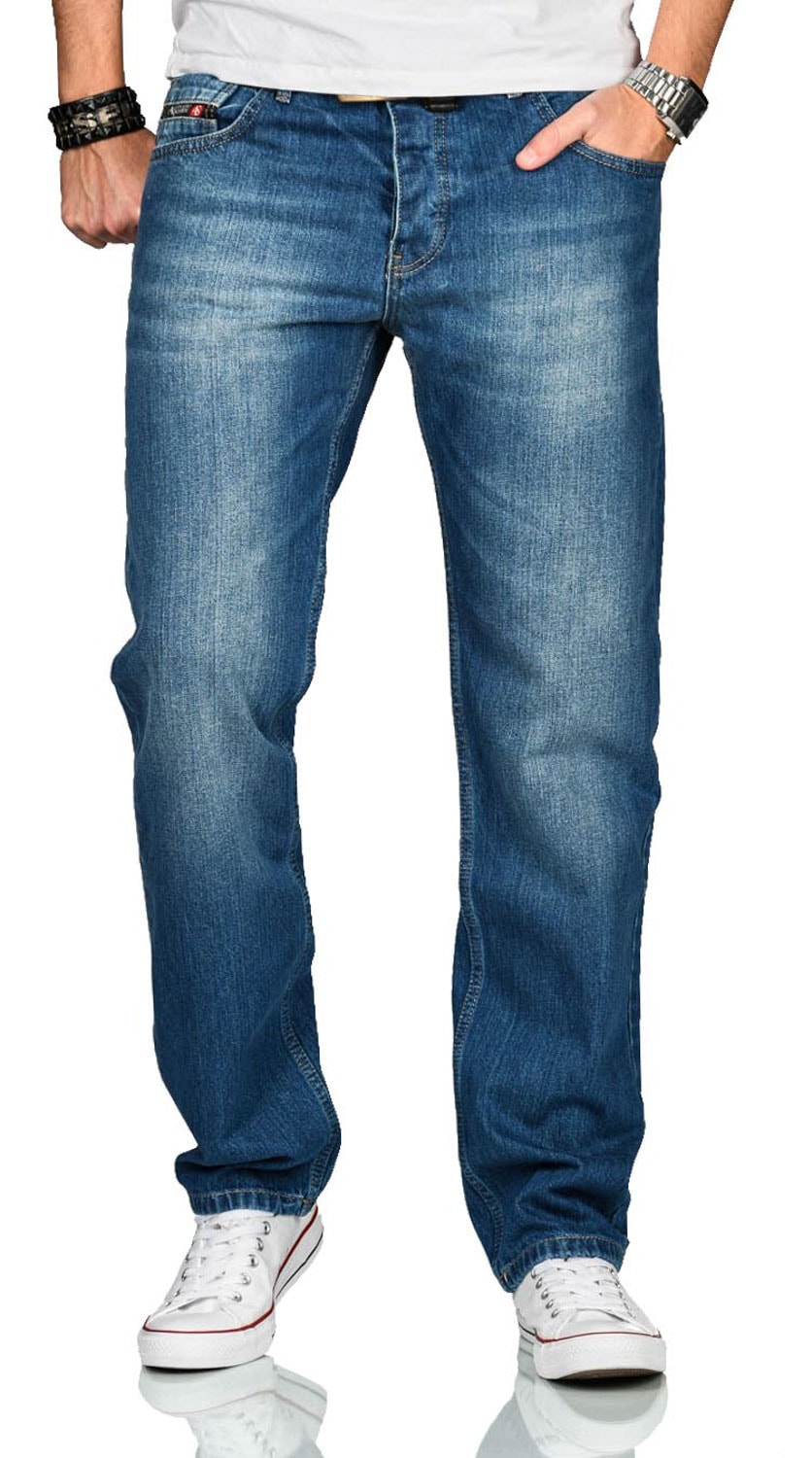 Alessandro Salvarini Regular-fit-Jeans »A. Salvarini Beppo Designer Herren Jeans Hose Basic Jeanshose Comfort Fit«