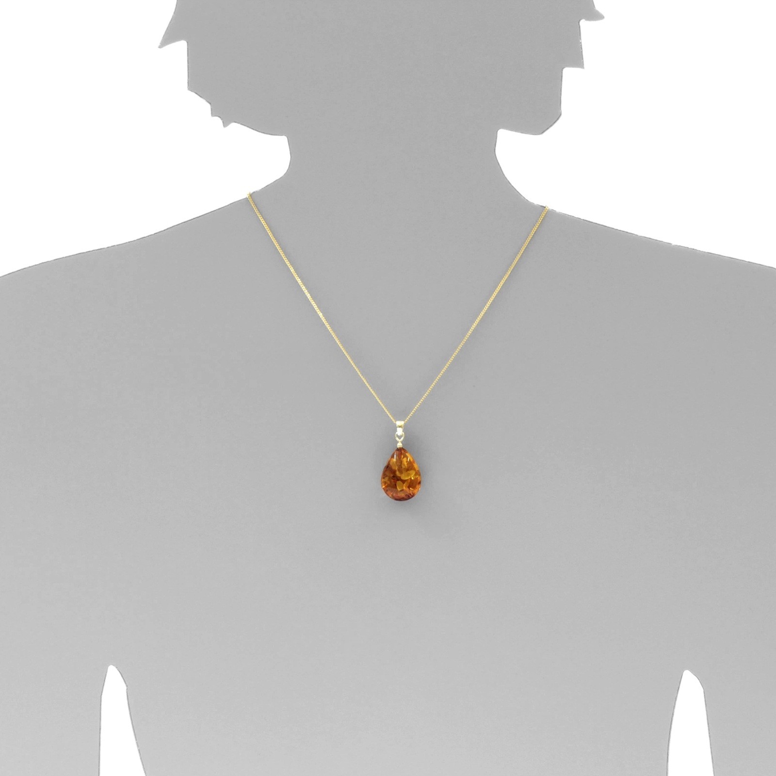 OSTSEE-SCHMUCK Kettenanhänger »- Tropfen ca. 22 mm lang - Gold 585/000 - Bernstein -,«