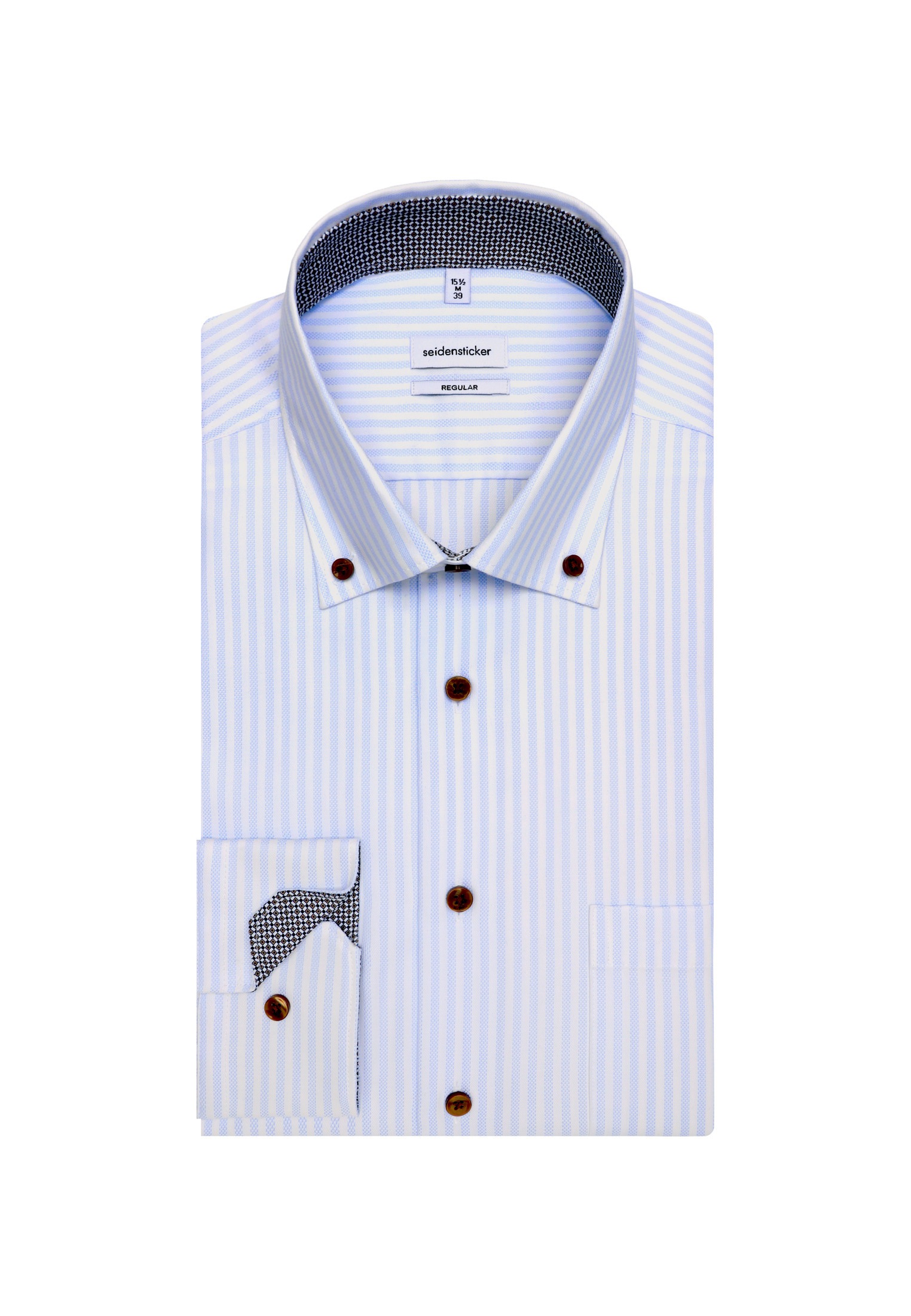 seidensticker Businesshemd »Schwarze Rose« Regular 1/1 Button-Down-Kragen Gestreift