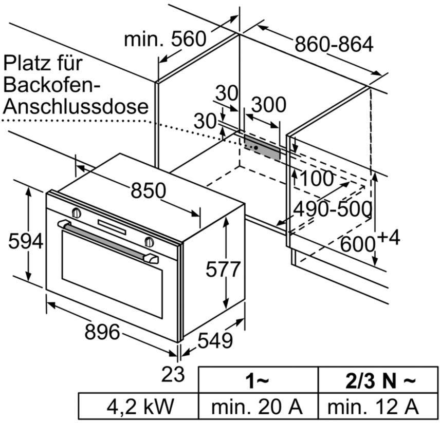 SIEMENS Einbaubackofen »VB578D0S0«, iQ500, VB578D0S0, mit 1-fach-Teleskopauszug, touchControl