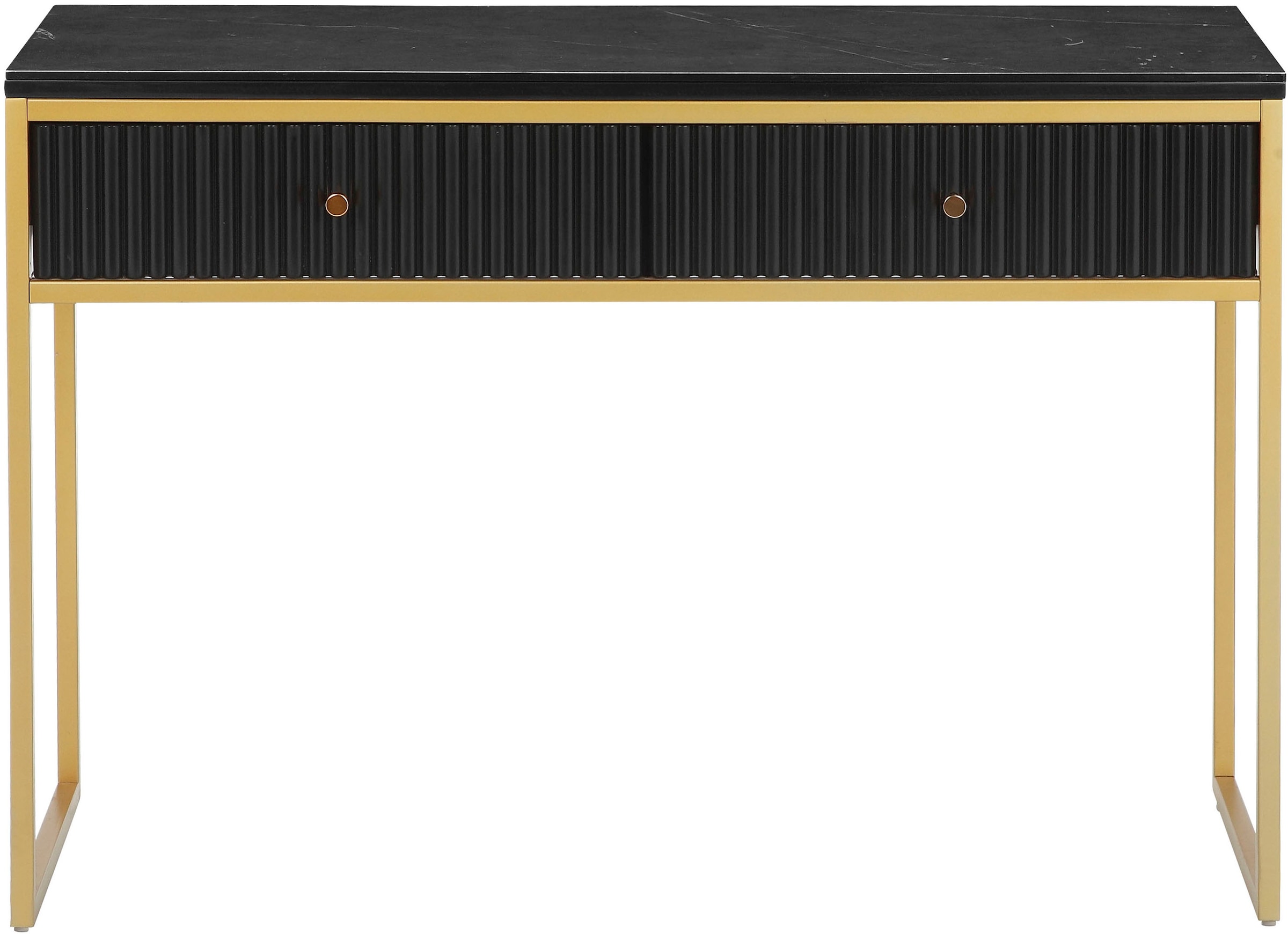 Leonique Konsolentisch »Fleuriss« Keramikplatte, goldene Beine, FSC-zertifiziertes Holz, Breite 110 cm