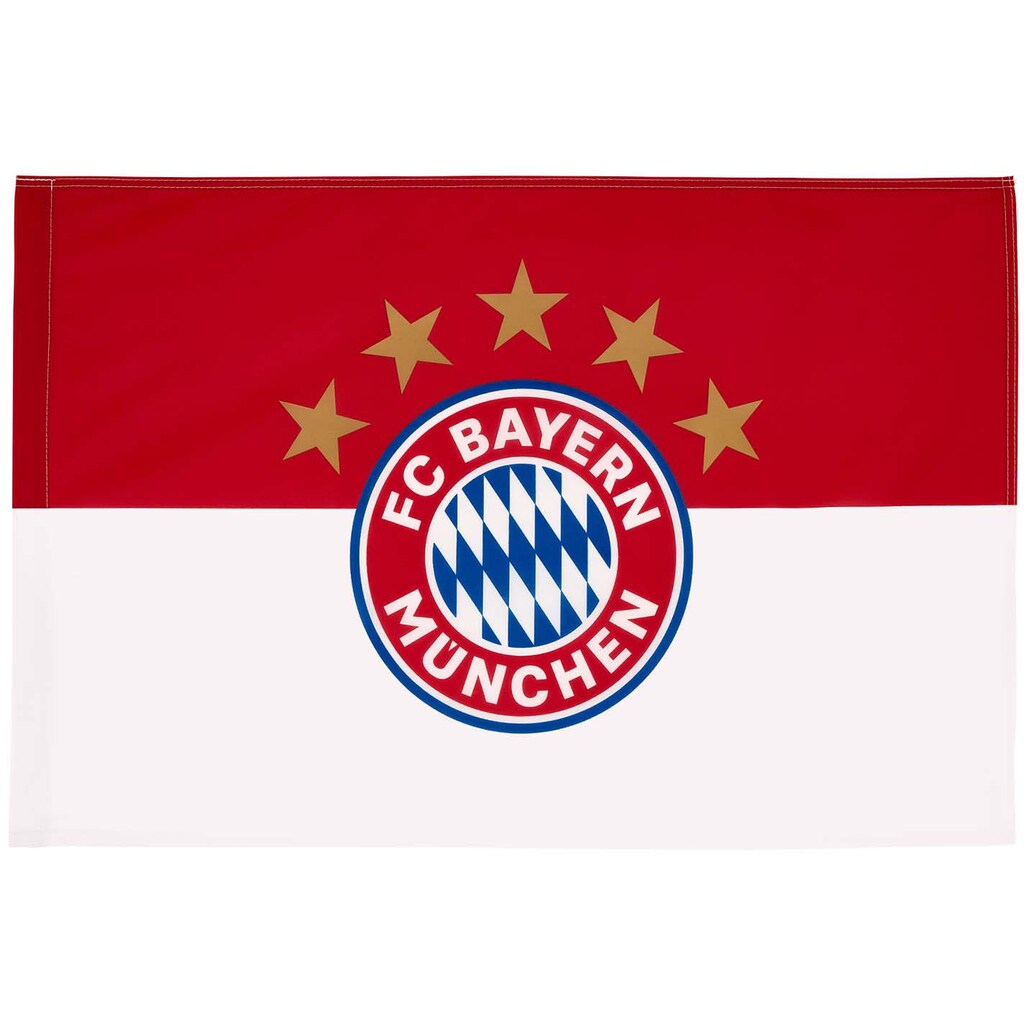 FC Bayern Fahne »FC Bayern München Fahne 5 Sterne Logo 90x60 cm«