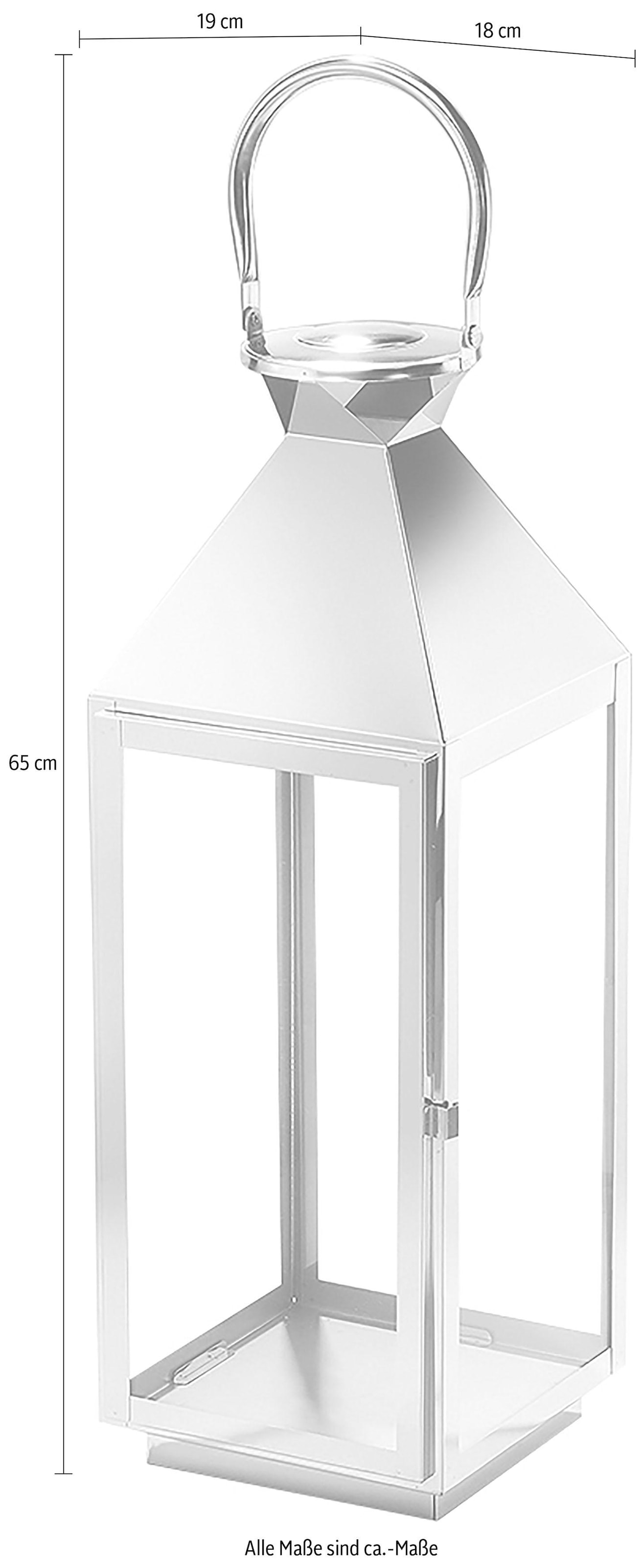 für Höhe (1 ca. 65 Home Kerzenlaterne affaire St.), aus OTTO Bodenlaterne, Edelstahl, »CALAIS«, cm Stumpenkerzen, bei