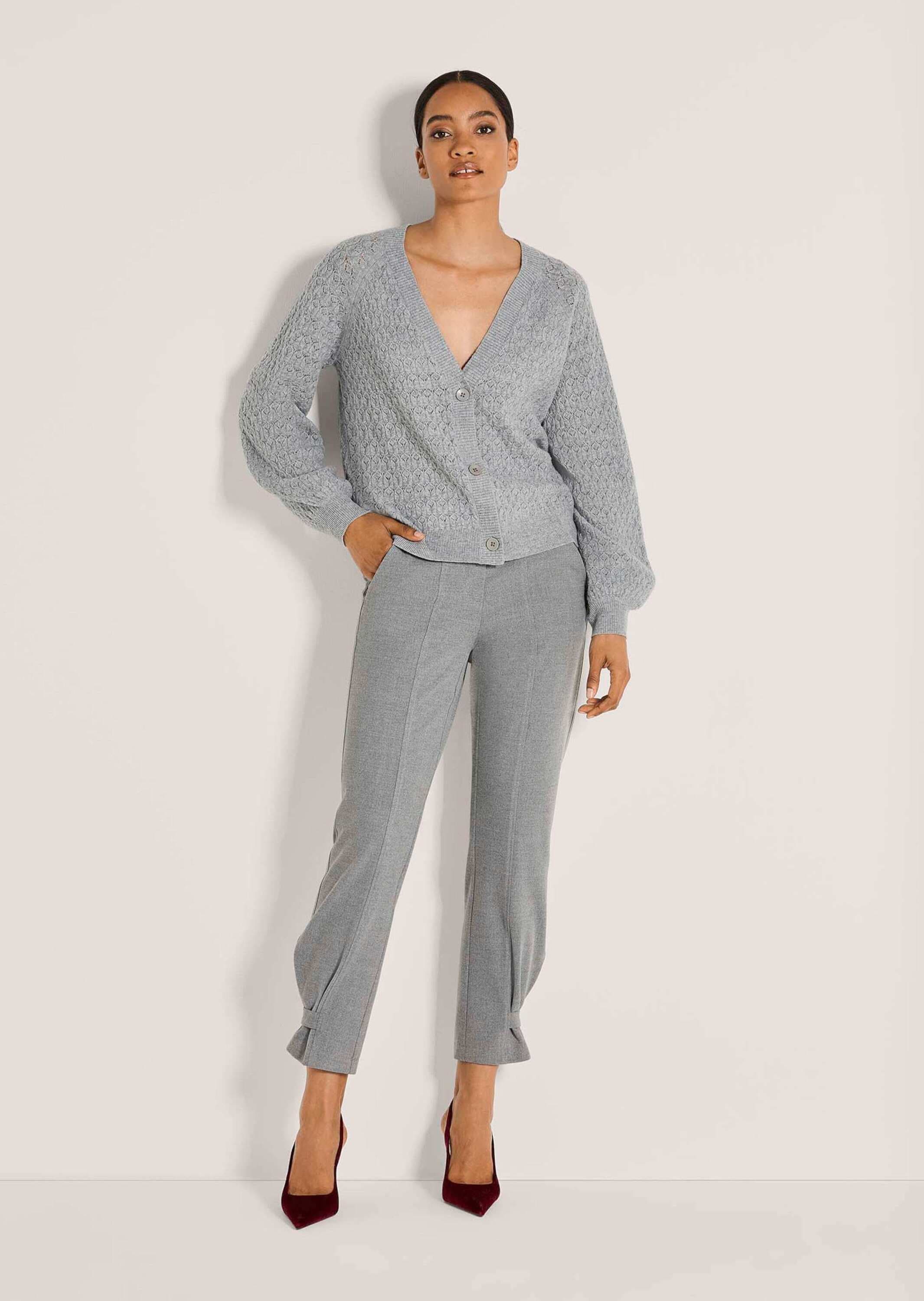 MADELEINE Strickjacke »Cardigan Elegante Strickjacke mit Ajour-Muster« Ballonärmel