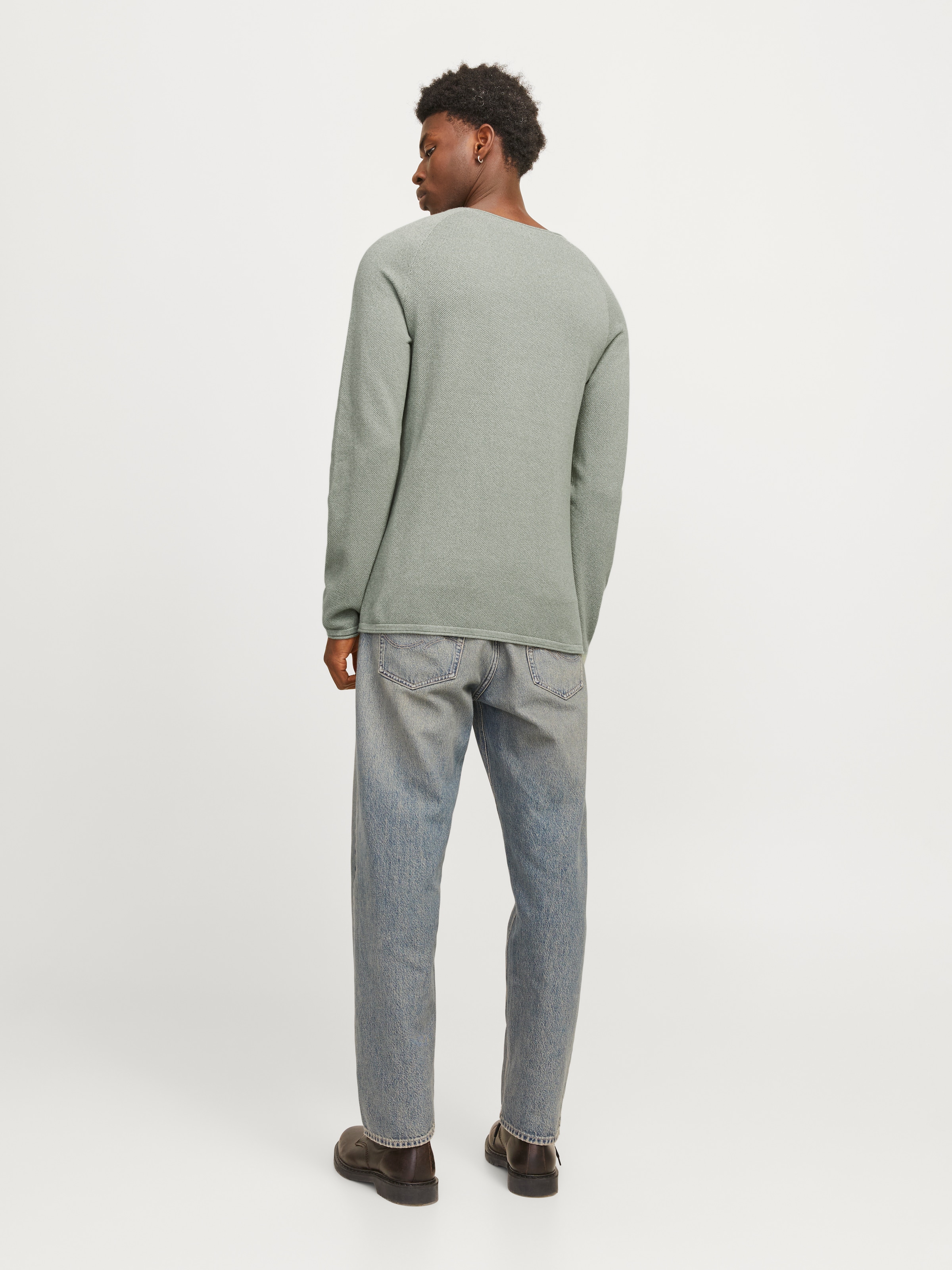 Jack & Jones Rundhalspullover »JJEHILL KNIT CREW NECK NOOS«, aus Strukturstrick