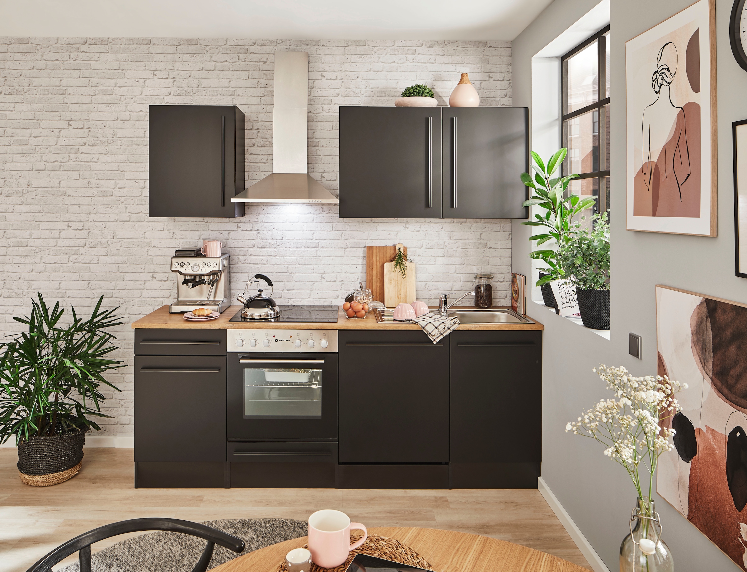 BASIC by Balculina Küchenzeile »Jazz« Breite 220 cm, wahlweise mit E-Geräten