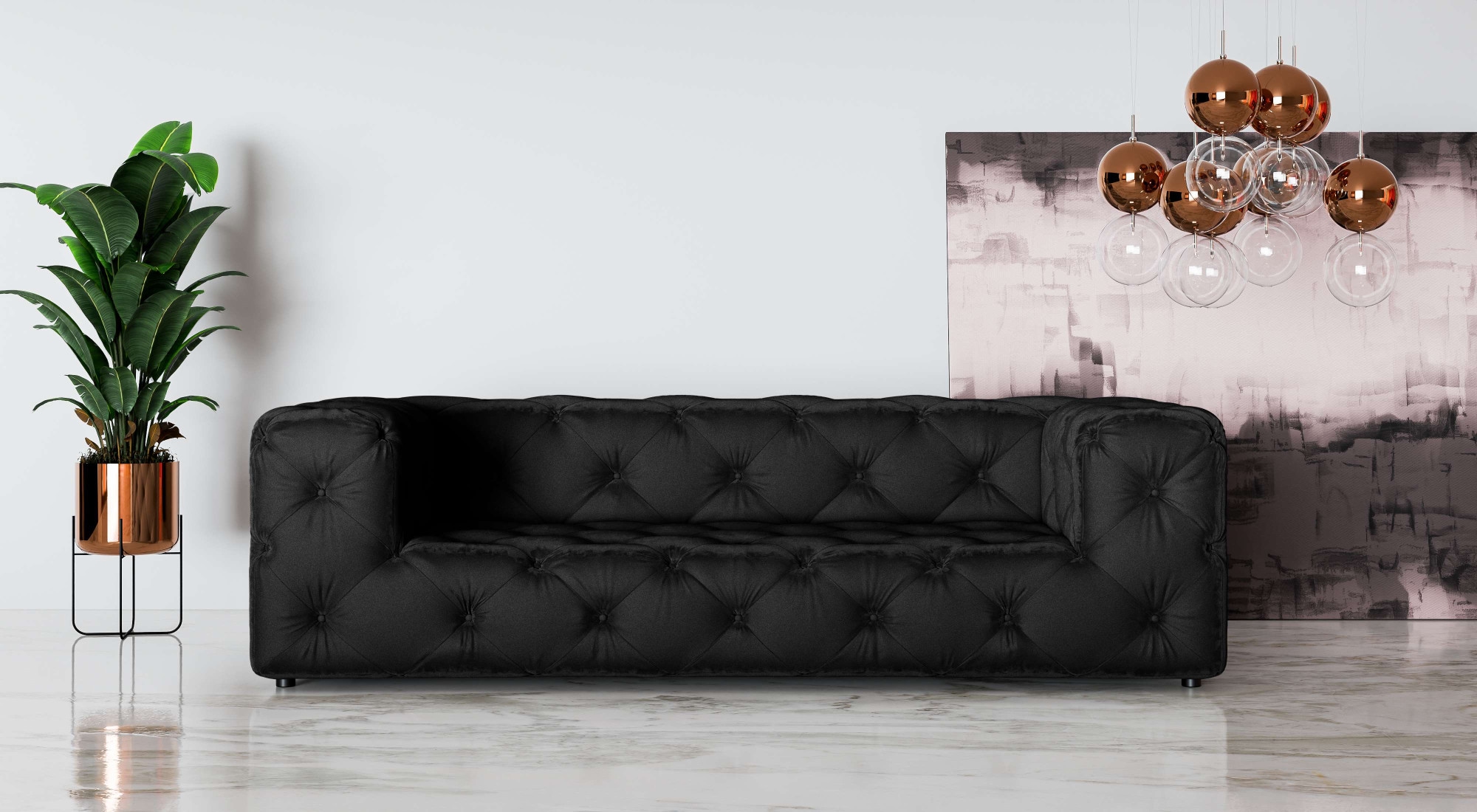 Places of Style 3-Sitzer »FOLLINA«, 3-Sitzer Sofa mit klassischer Chesterfield-Knopfheftung
