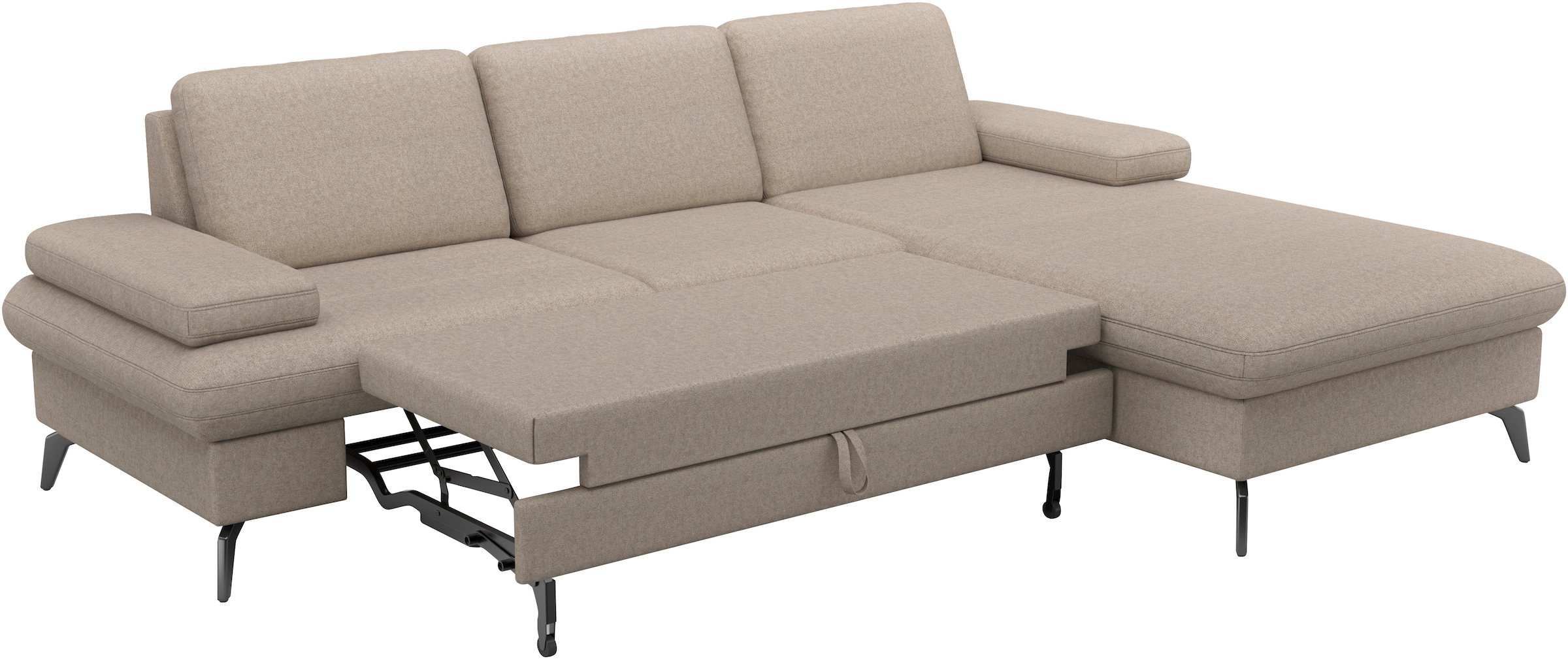 sit&more Ecksofa »Morris Jubi L-Form«, inkl. Armteilfunktion und 1 Zierkissen, wahlweise mit Bettfunktion
