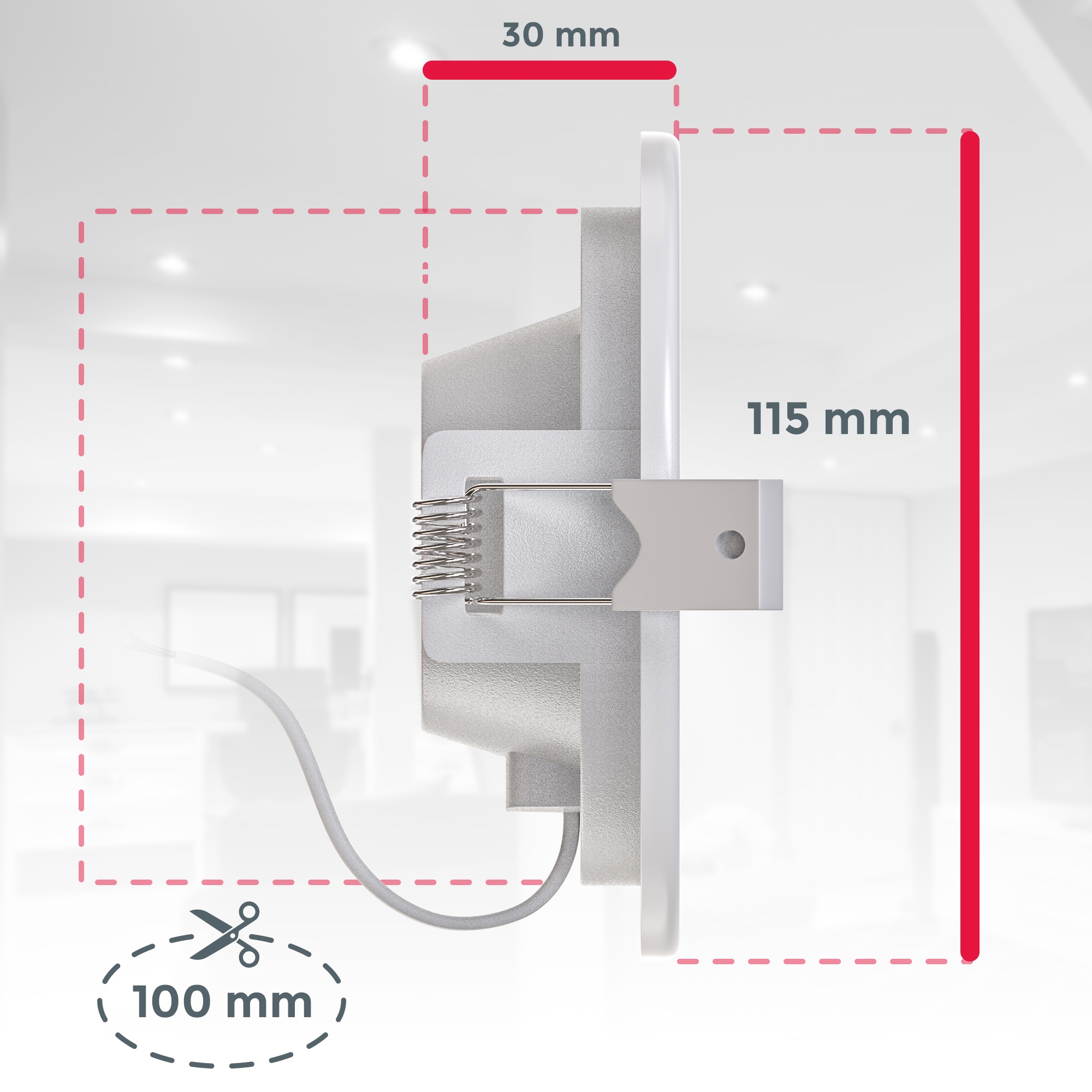 B.K.Licht LED Einbauleuchte, Leuchtmittel LED-Modul | LED fest integriert, Einbauspots, Bad, ultra flach, inkl. 3x 5W 450LM 3000K, IP44