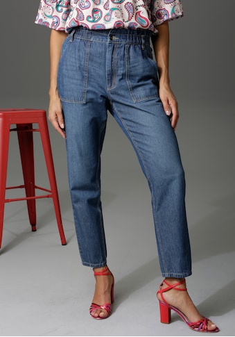 Aniston CASUAL Loose-fit-Jeans, high waist mit bequemen Gummizugbund, Paperbag-Jeans kaufen