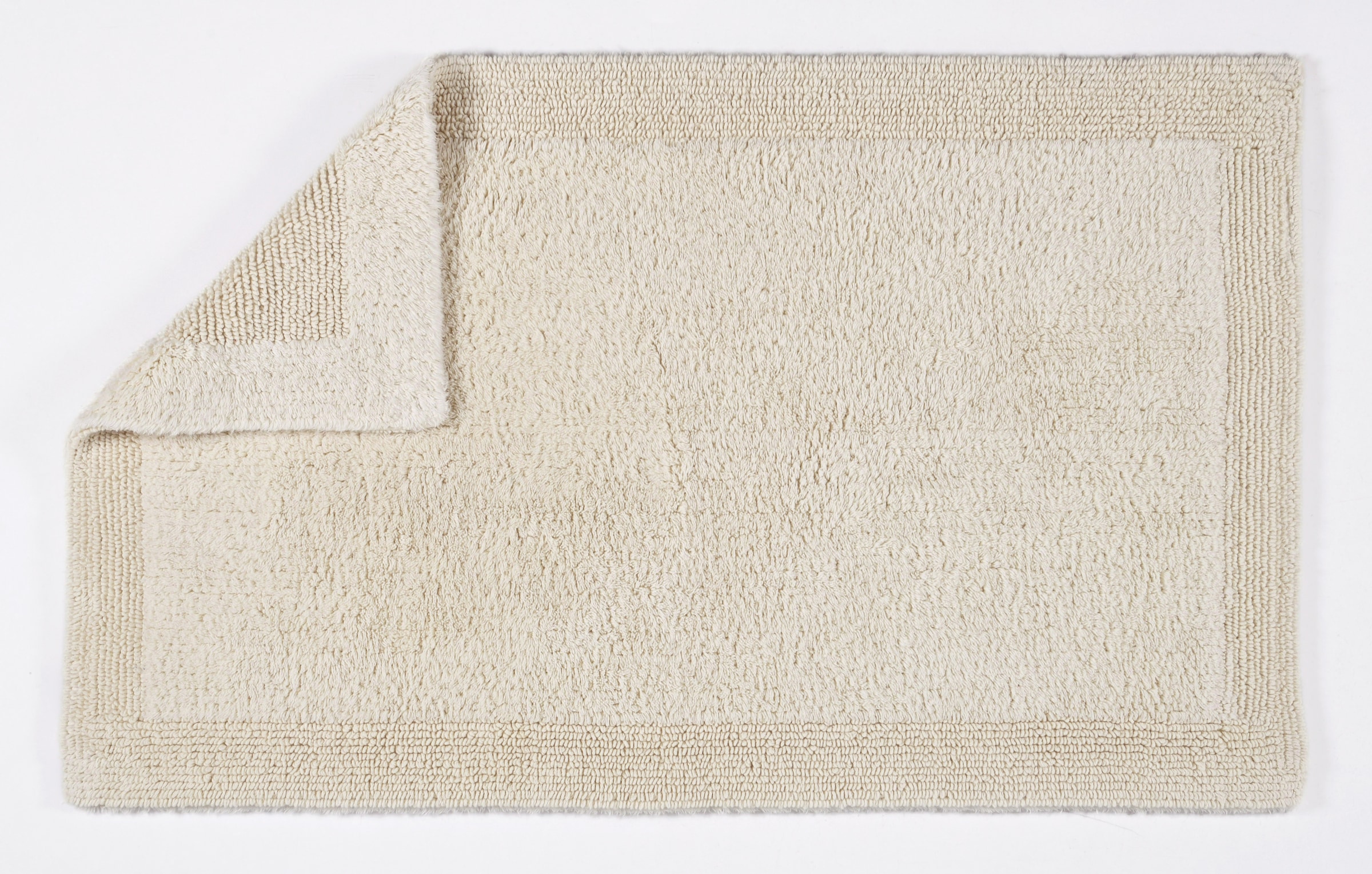 my home Badematte »Kapra, Badvorleger, Badezimmer Teppich«, beidseitig nutzbar-fußbodenheizungsgeeignet-strapazierfähig, mit Bordüre, Badteppich, Badematte, Baumwolle