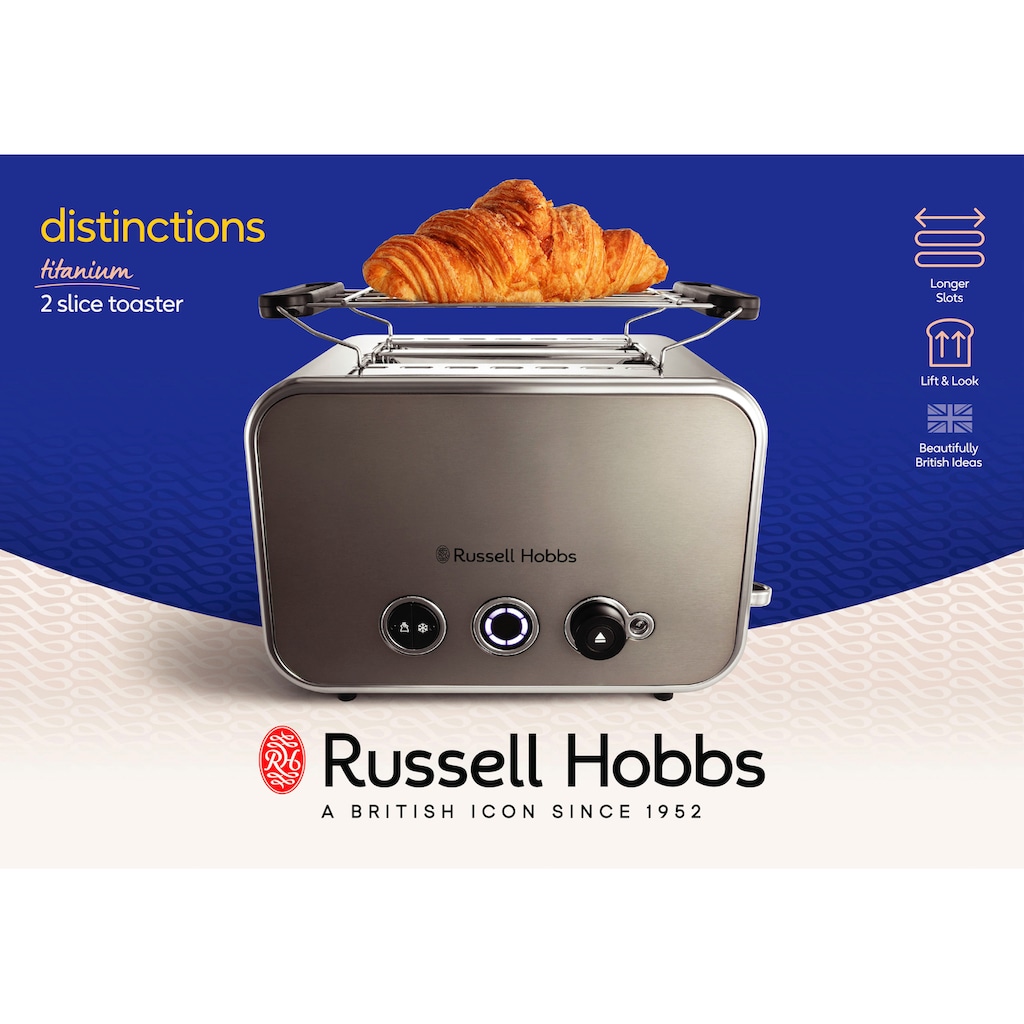 RUSSELL HOBBS Toaster »Distinctions Titanium 26432-56«, 2 kurze Schlitze, für 2 Scheiben, 1600 W