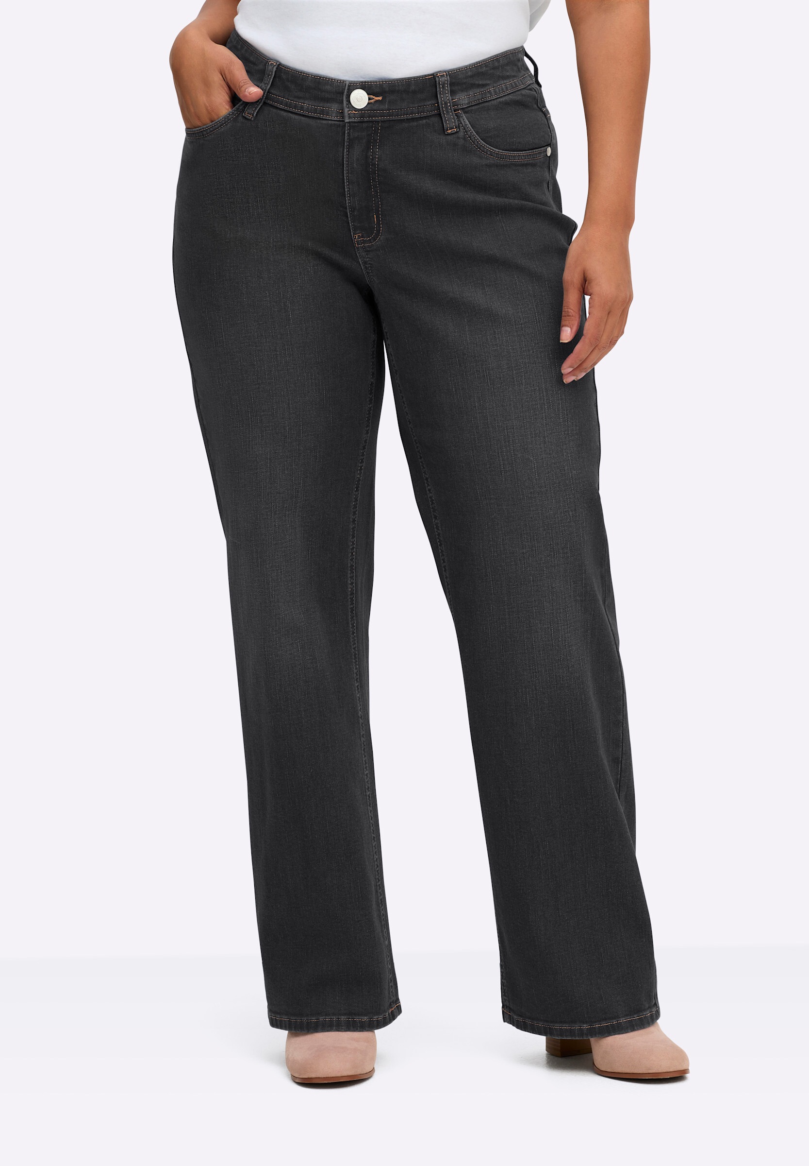 Sheego 5-Pocket-Jeans »Jeans 5-Pocket-Jeans im weiten Palazzo-Schnitt«