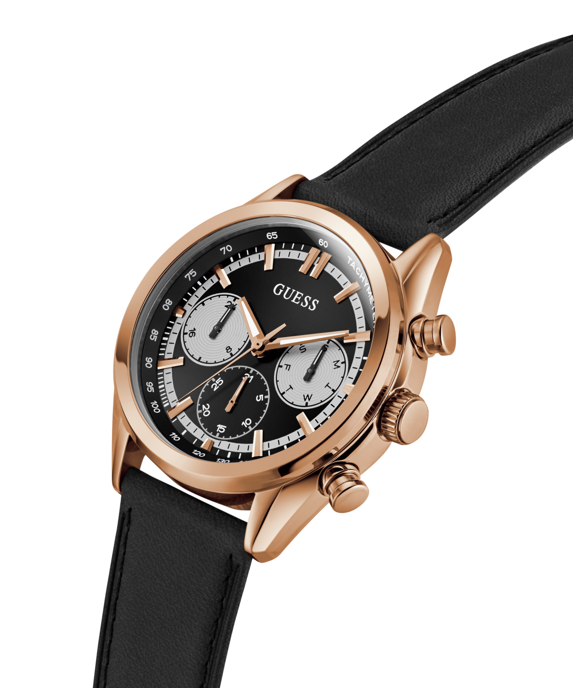 Guess Multifunktionsuhr »DAWSON« Quarzuhr, Armbanduhr, Herrenuhr, Lederarmband