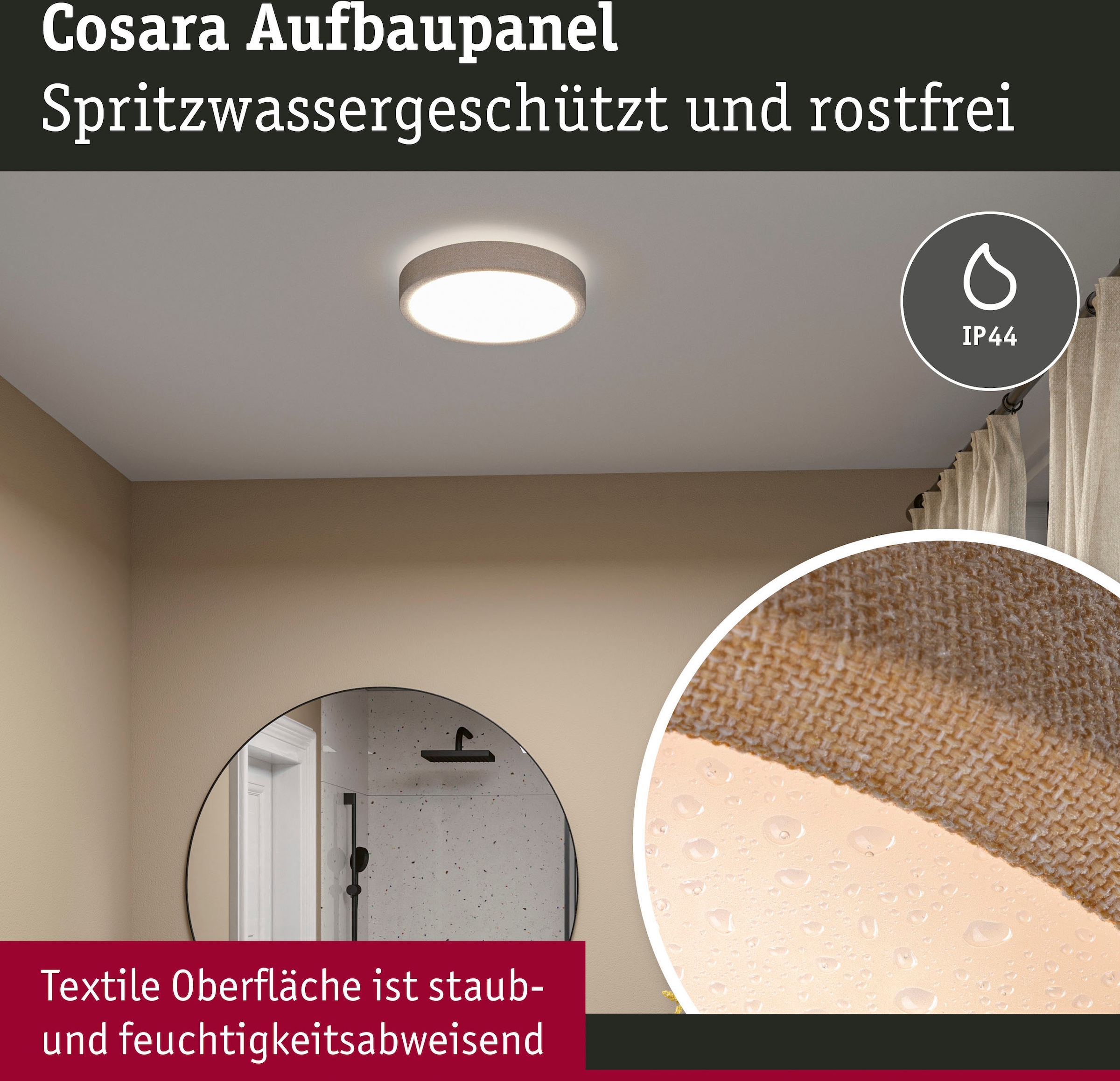 Paulmann LED Panel »Cosara 15W 3000K 300mm IP44«, 1 flammig