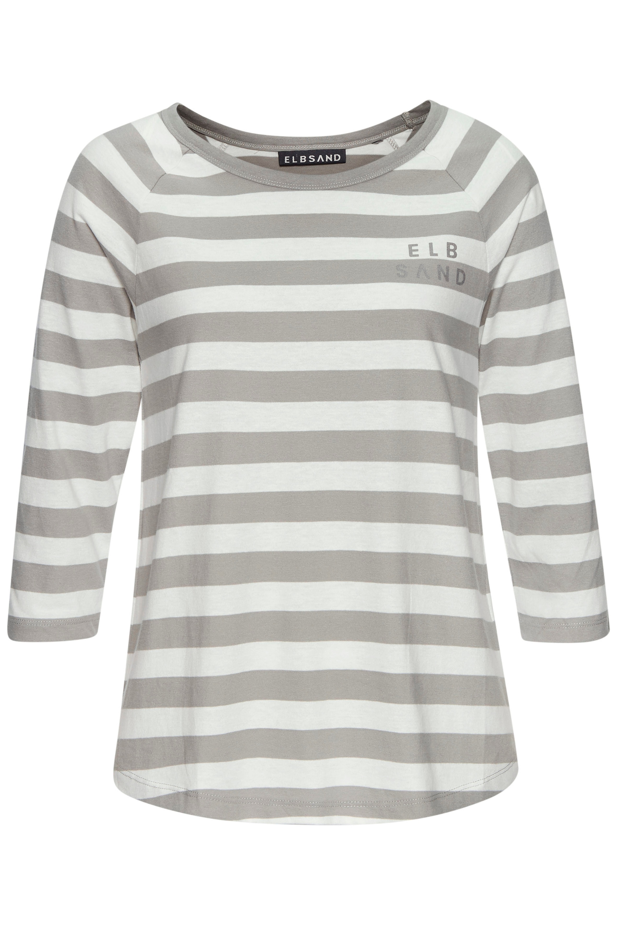 Elbsand 3/4-Arm-Shirt, mit Streifen, Rundhalsausschnitt, Jerseyshirt