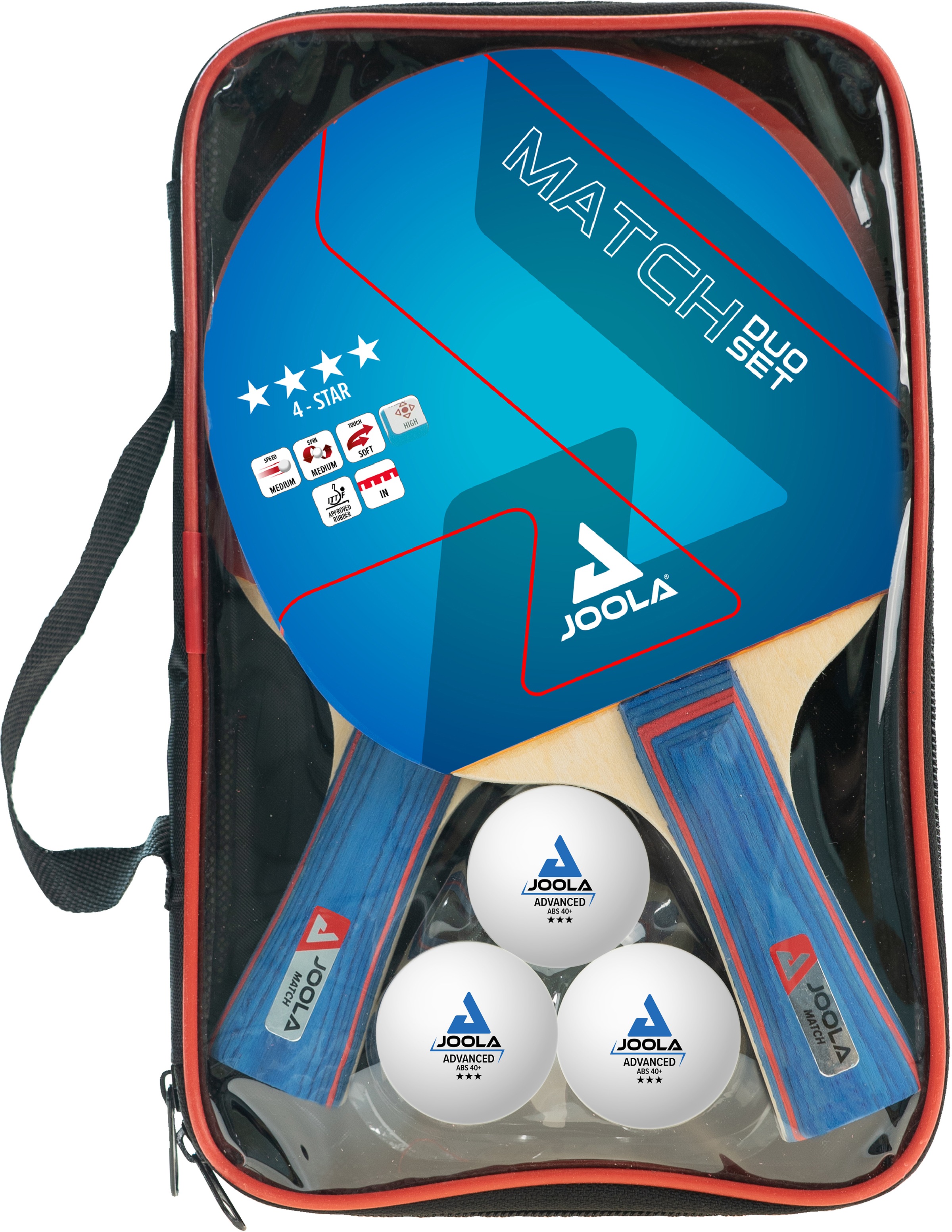Joola Tischtennisschläger »Duo«, (Set, 5 tlg., mit Schlägerhülle-mit Bällen)