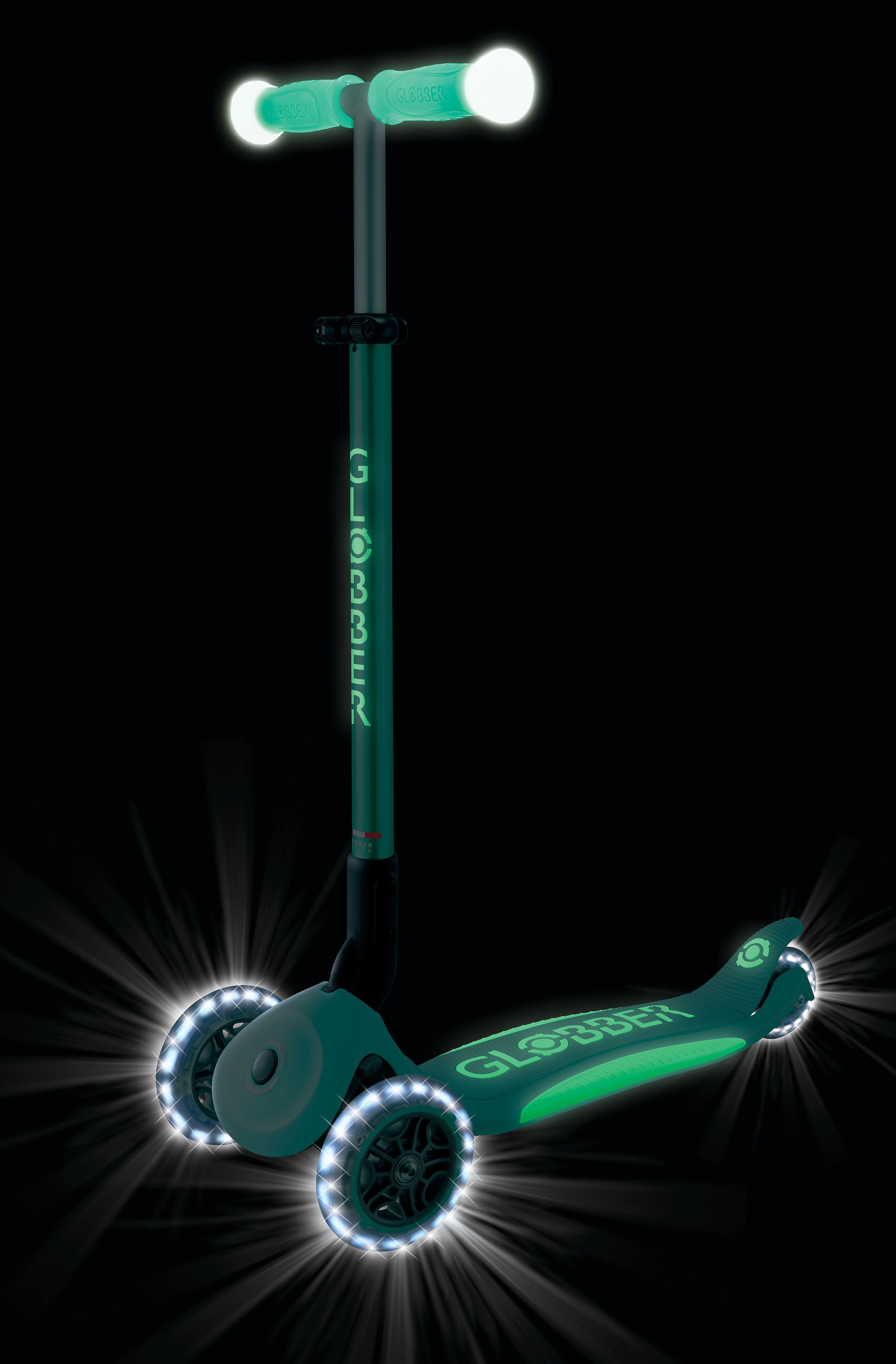Globber Tretroller »ELITE GLOW LIGHTS, mit Leuchtrollen und Glow-Effekt«