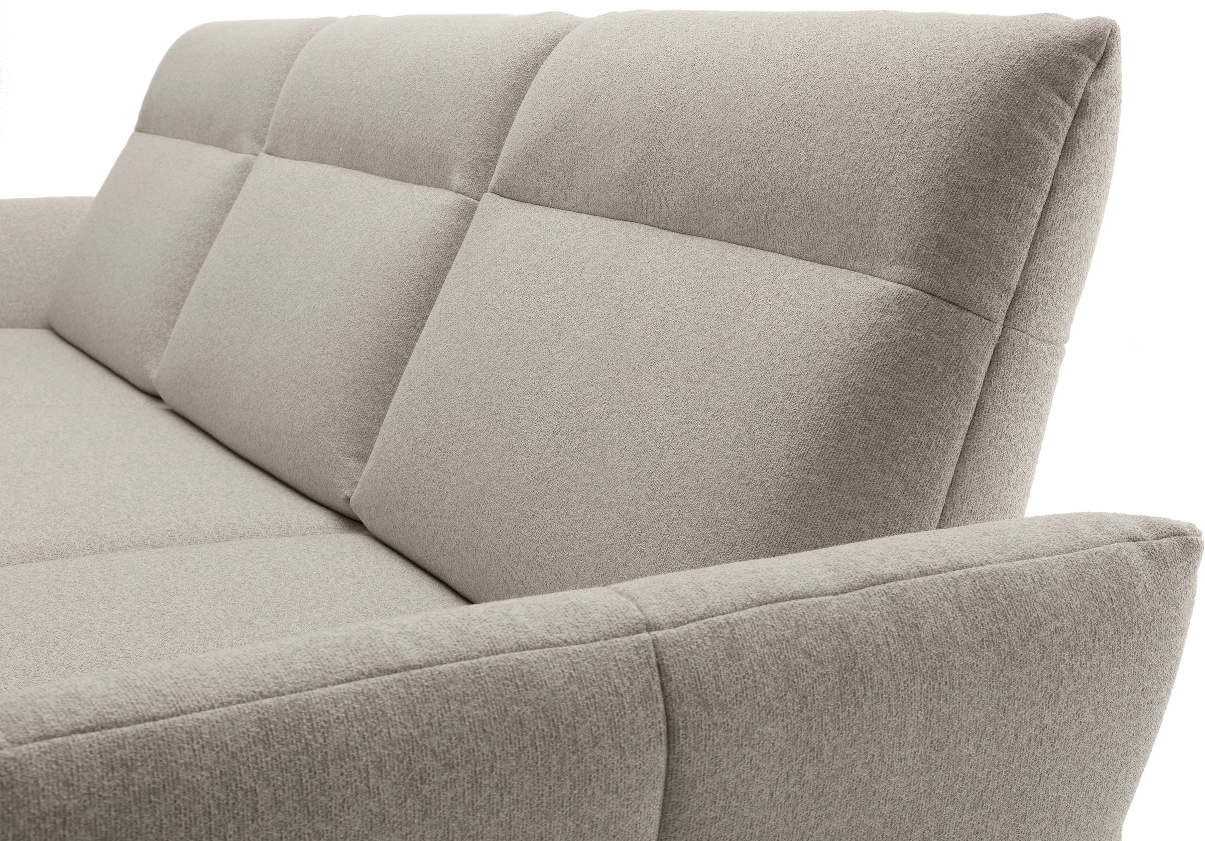 Creation BY ROLF BENZ Ecksofa »CR.460«, Sockel in Nussbaum, Winkelfüße in Umbragrau, Breite 338 cm