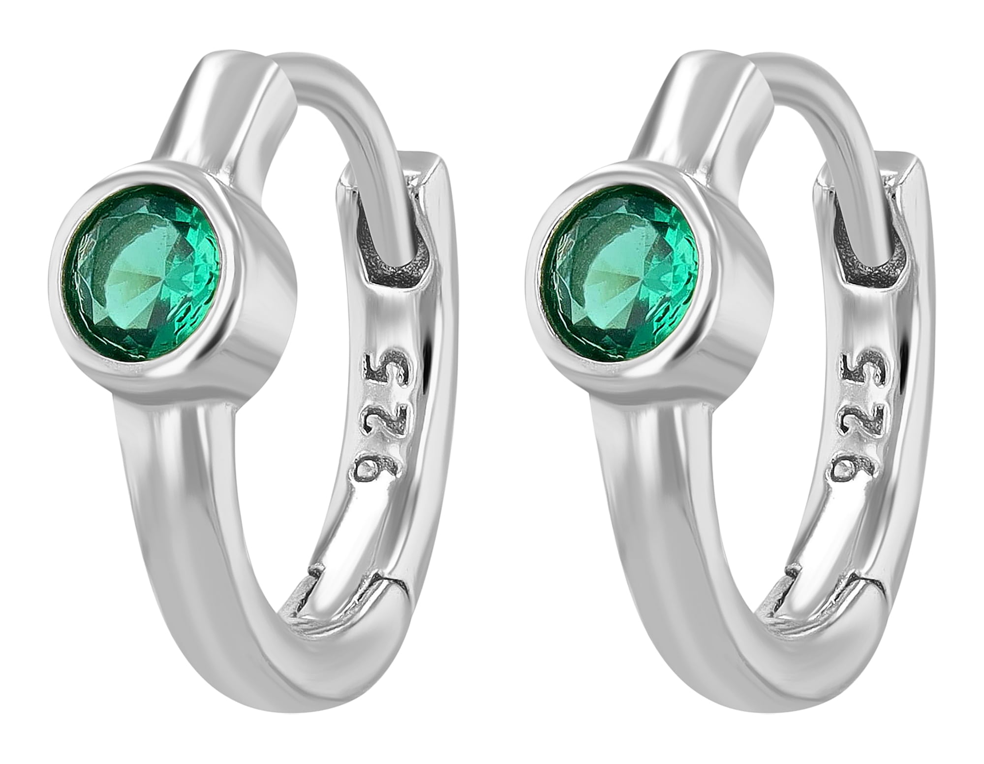 Adelia´s Paar Creolen »Damen Ohrringe ¿ Klappcreole aus 925 Silber mit Zirkonia«