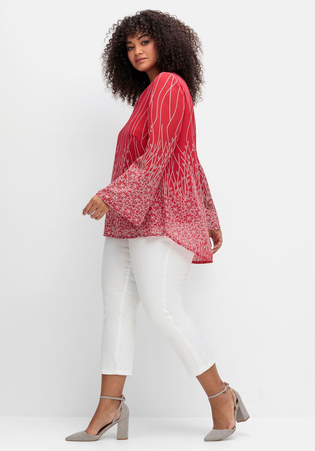 Sheego Tunika »Tunika aus Chiffon, mit blickdichtem Untershirt«