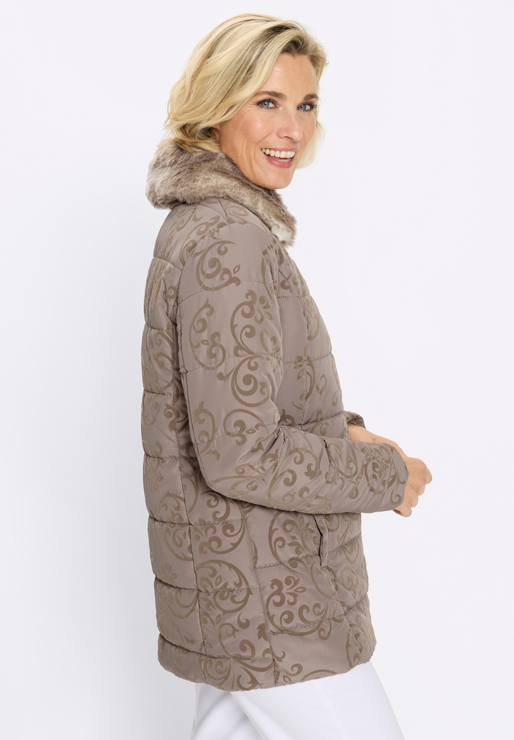 Sieh an! Steppjacke »Jacke Jacke mit Flock-Print«