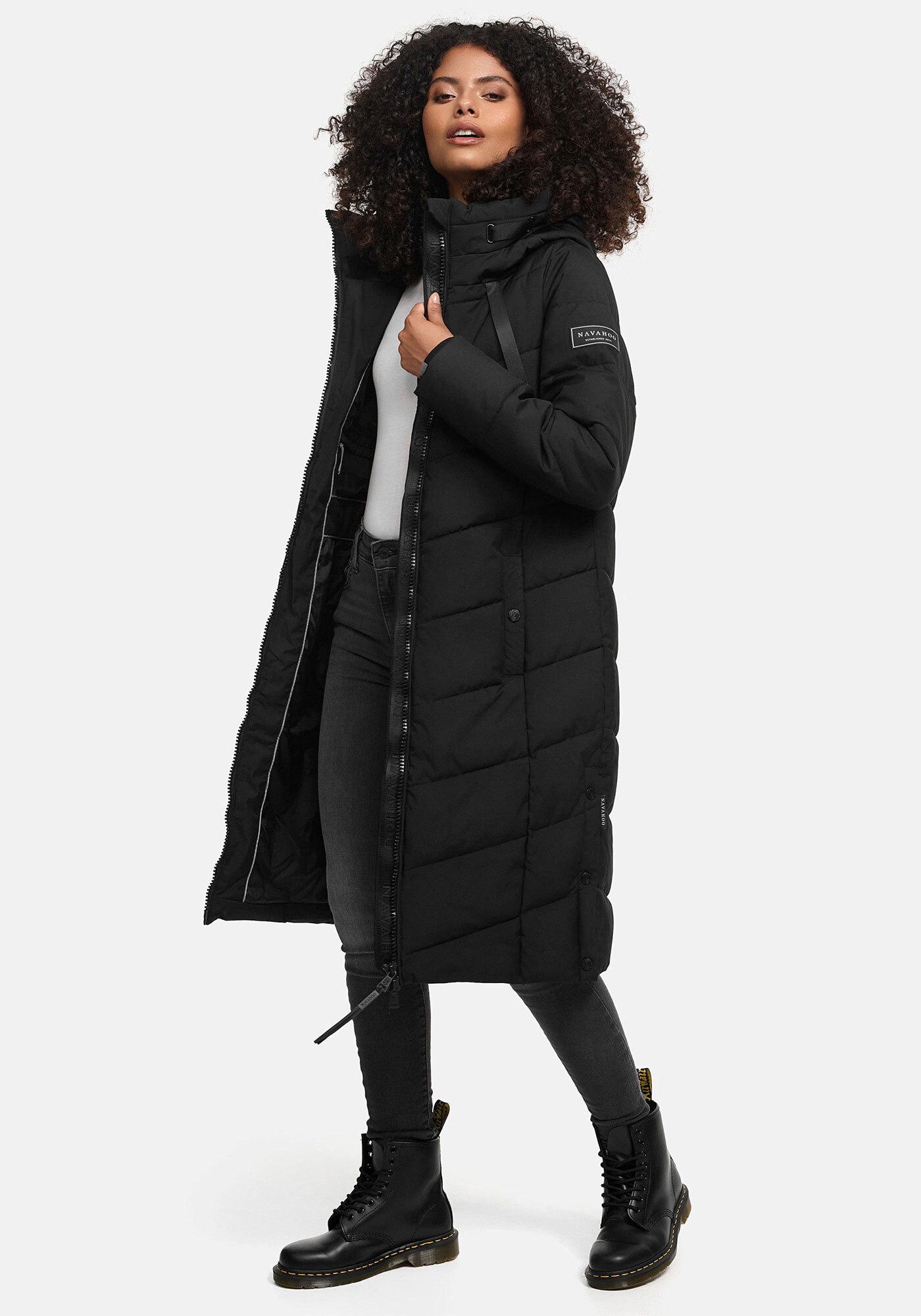 Navahoo Winterjacke »Navahoo Schmatzibaer lange Damen Winter Steppjacke N009«