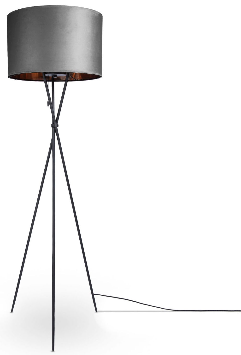 Standleuchte Shop uni Filigran OTTO Paco im Wohnzimmer Home Color«, Höhe »Kate Dreibein Online E27 Stehlampe Velour 177,5cm