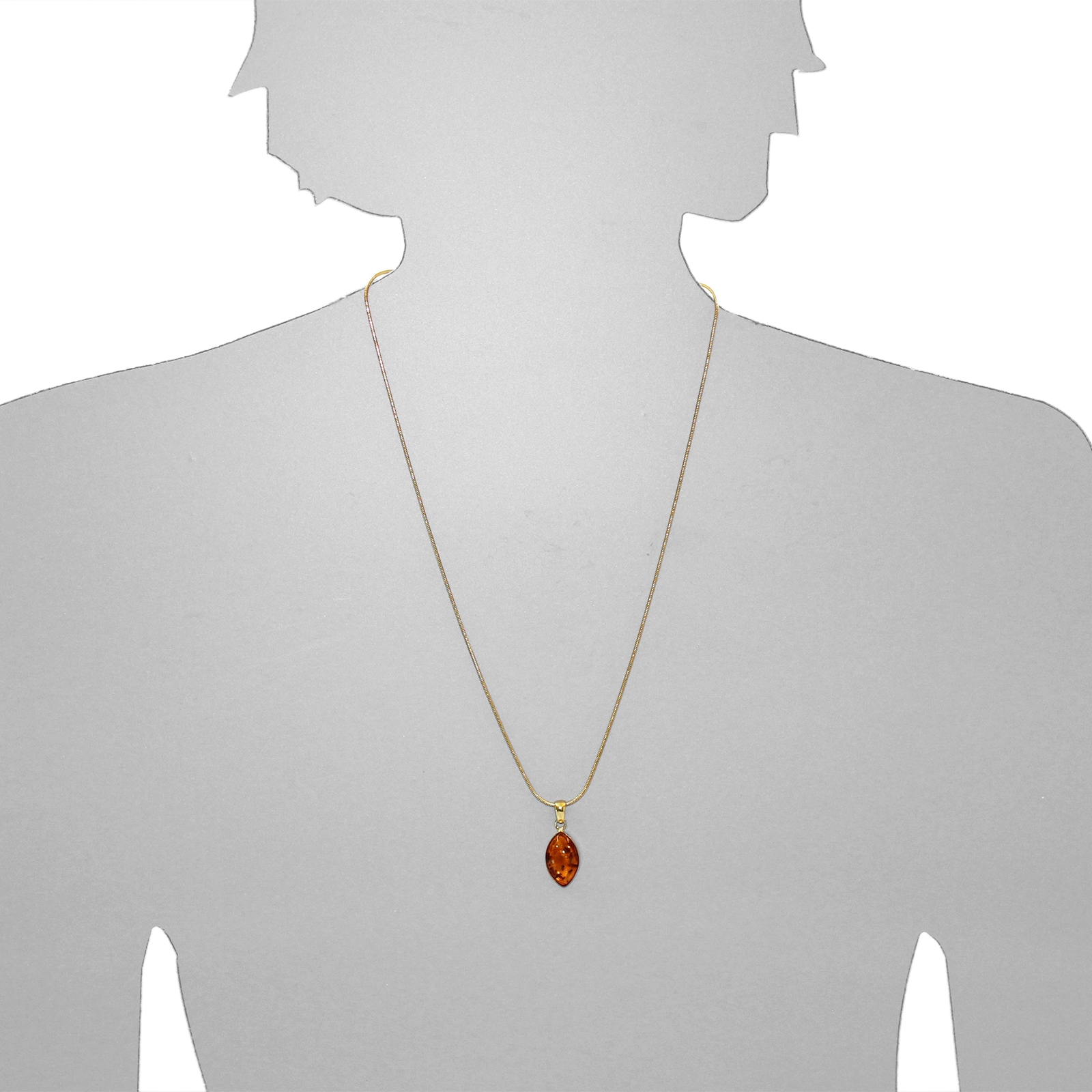 OSTSEE-SCHMUCK Kette mit Anhänger »- Macy - Silber 925/000, vergoldet - Bernstein«