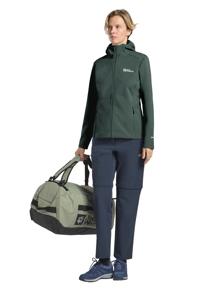 Jack Wolfskin Softshelljacke »BORNBERG HOODY W« mit Kapuze für vielseitige Outdoor-Aktivitäten, mit fester Kapuze, atmungsaktiv