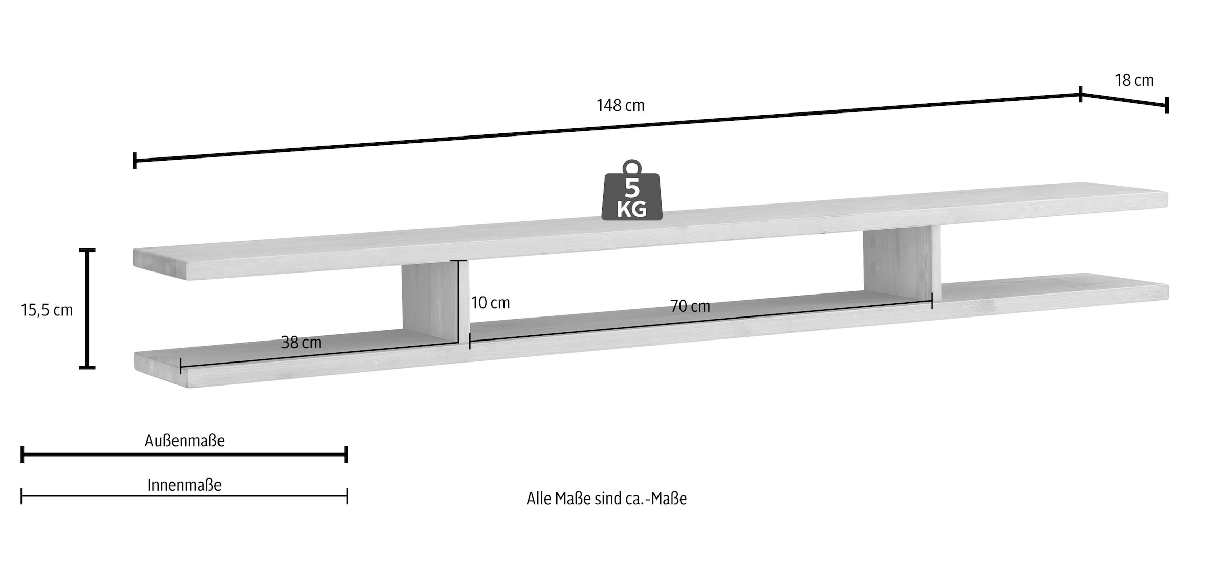 Home affaire Wandregal, Breite 148 cm online bei OTTO