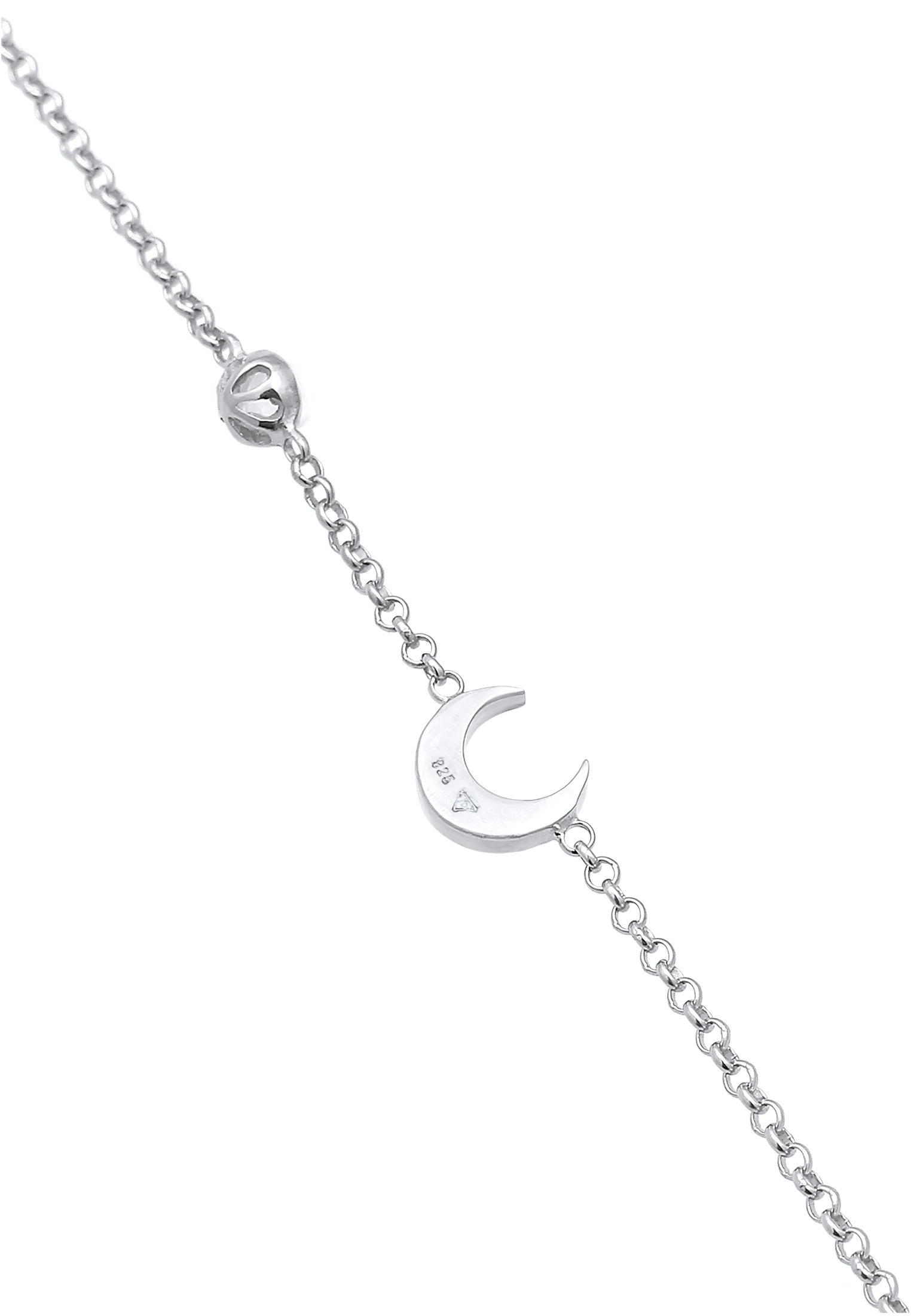 Elli Fußkette »Fußschmuck Halbmond Astro Mondstein 925 Silber«