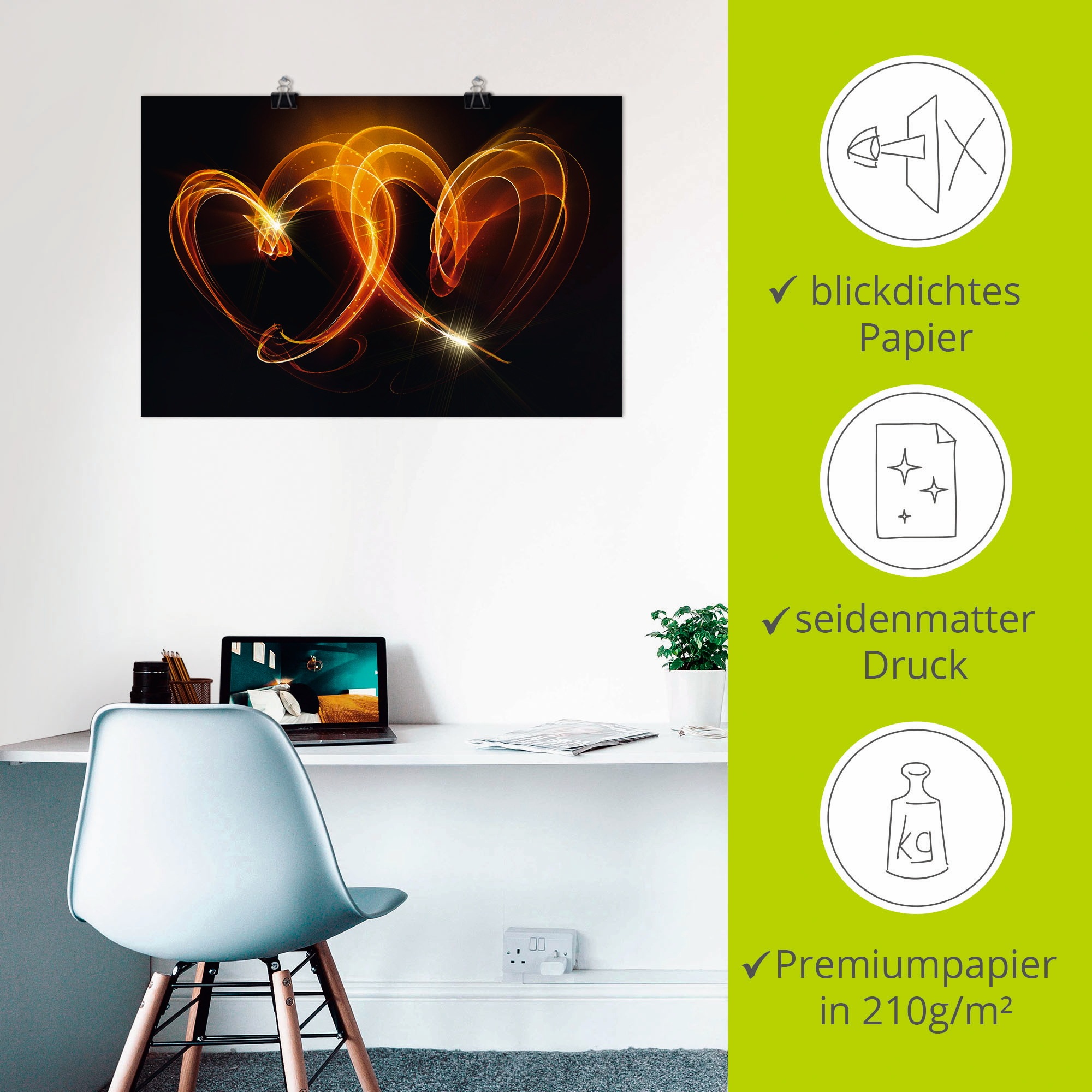 Artland Wandbild »Verbundenheit«, Herzen, (1 St.), als Alubild, Outdoorbild, Leinwandbild, Poster, Wandaufkleber