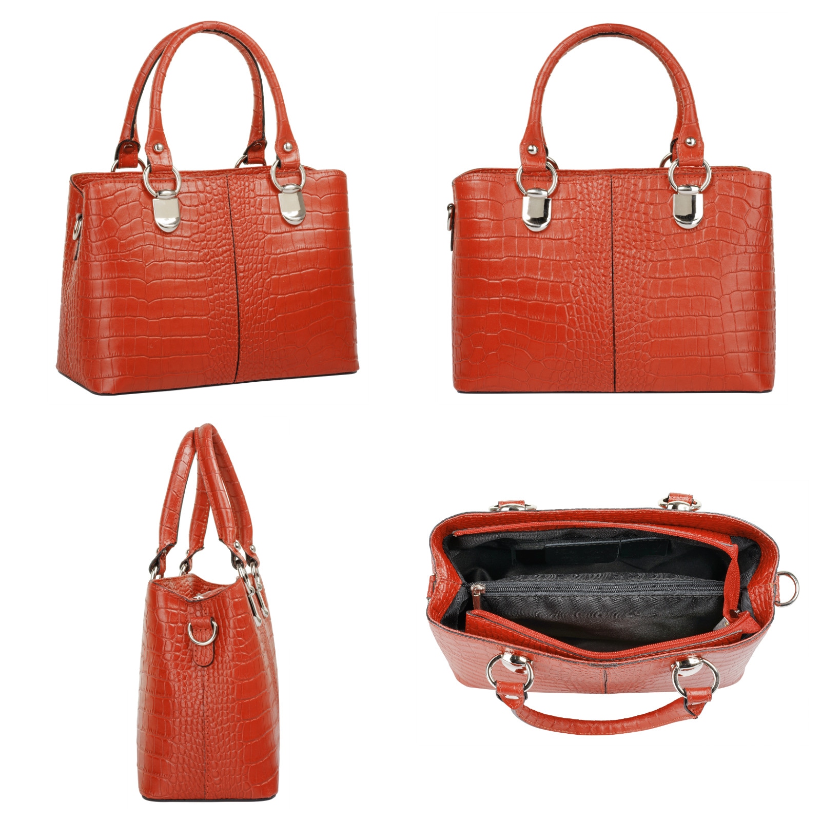 Cluty Umhängetasche, echt Leder, Made in Italy