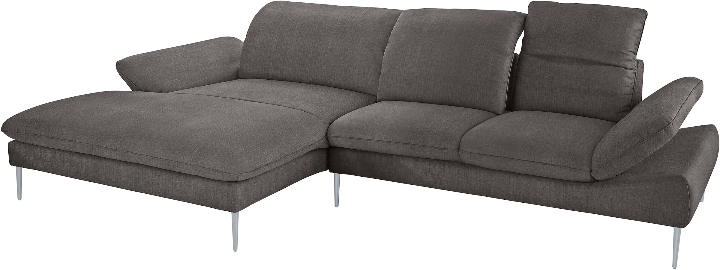 W.SCHILLIG Ecksofa »enjoy&MORE, Designsofa, bequem, zeitlos und elegant, L-Form«, mit Sitztiefenverstellung, Füße silber matt, Breite 340 cm