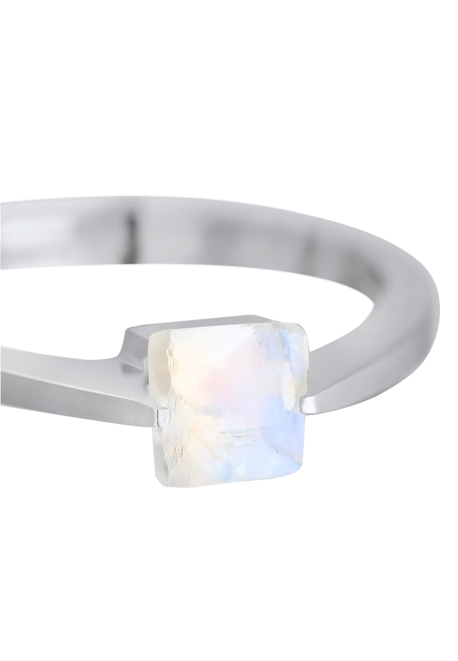 Elli Premium Fingerring »Ring Solitär Edelstein Viereck Klassik 925 Silber«