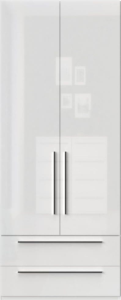 PLACES OF STYLE Kleiderschrank »Piano, UV lackiert, hochglänzend in beige oder weiß, FSC-zertifiziert« Made in Europe,  in vielen Breiten, Höhe 224cm, mit Soft-Close Funktion, 2 Schubladen